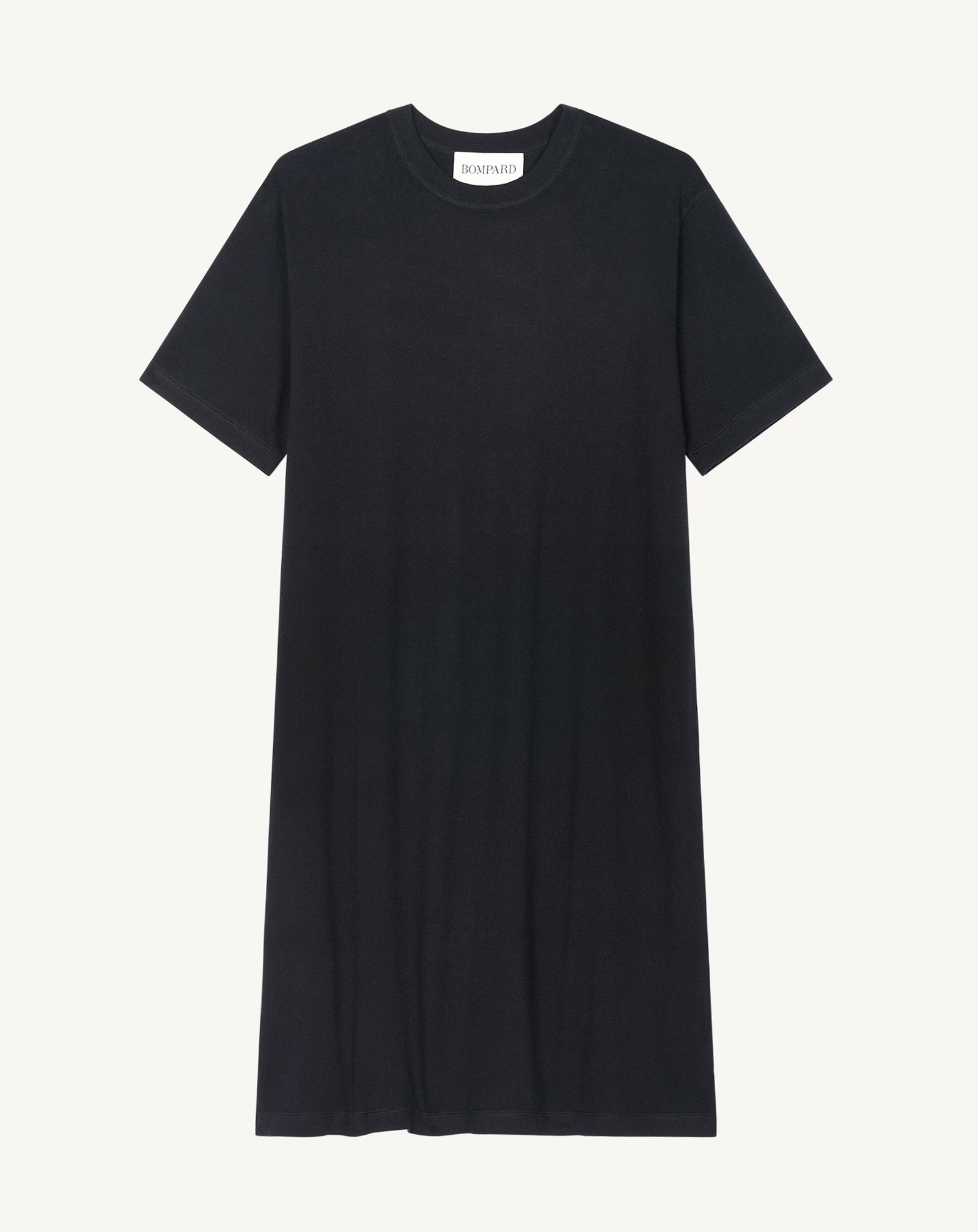 Robe T-shirt courte-NOIR-85% pima coton 15% cachemire