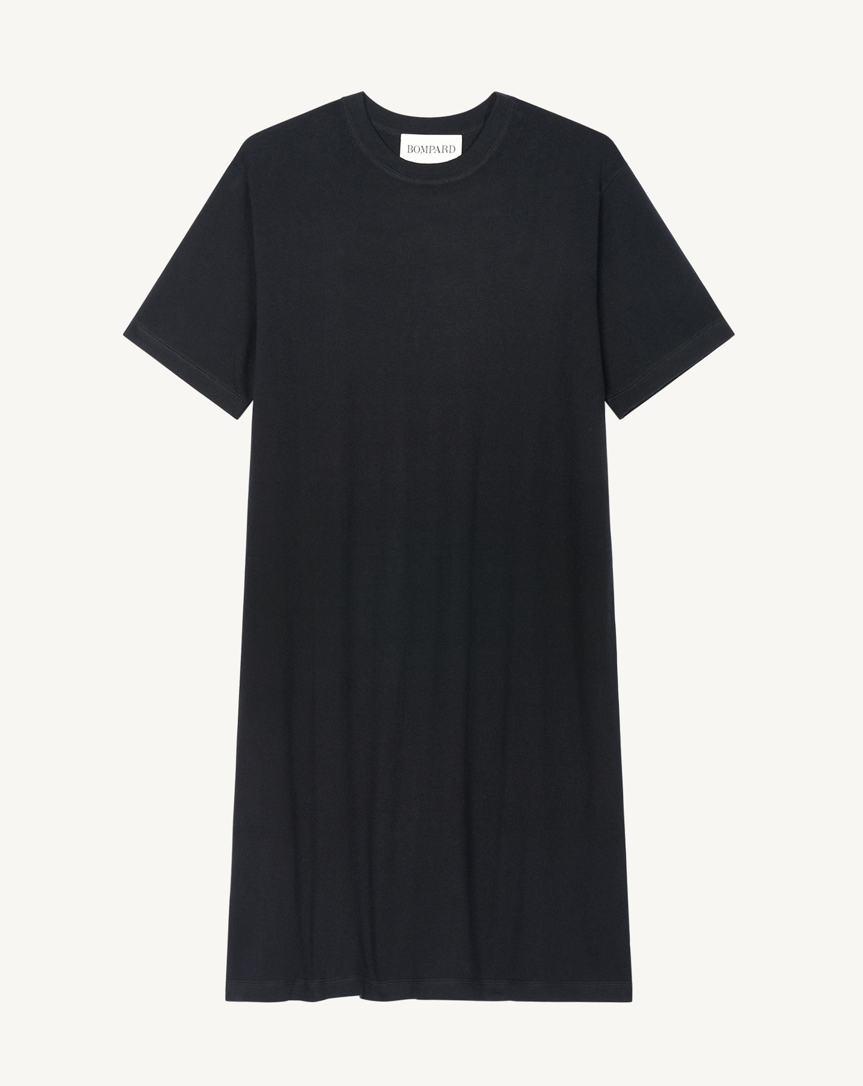 Robe T-shirt courte-NOIR-85% pima coton 15% cachemire