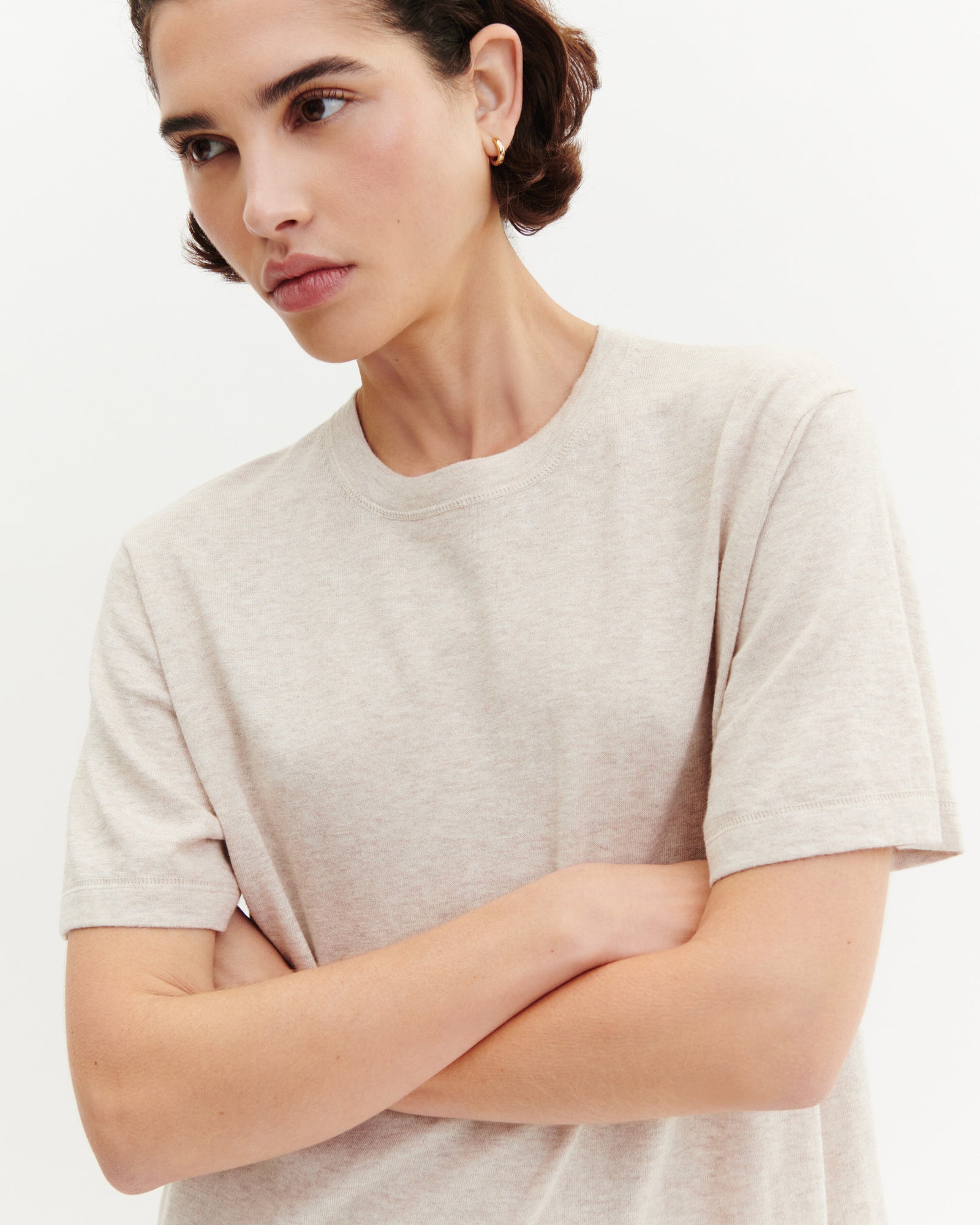 Robe T-shirt courte-TOURTERELLE-85% pima coton 15% cachemire