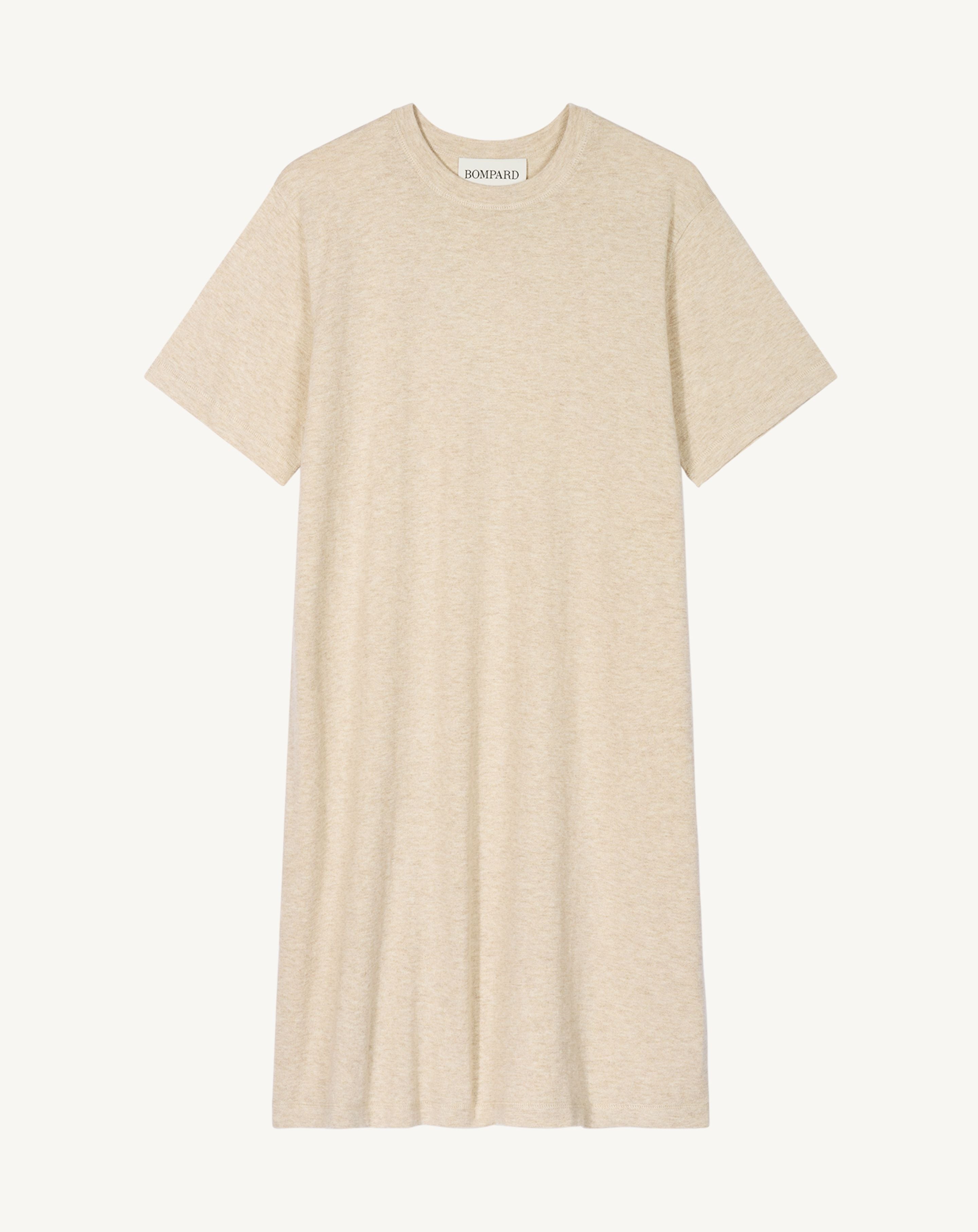 Robe T-shirt courte-TOURTERELLE-85% pima coton 15% cachemire