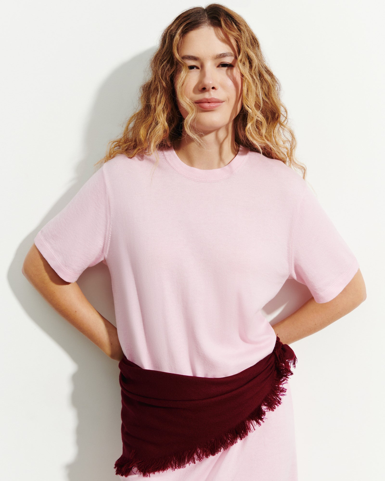 Robe T-shirt courte-SAKURA-85% pima coton 15% cachemire