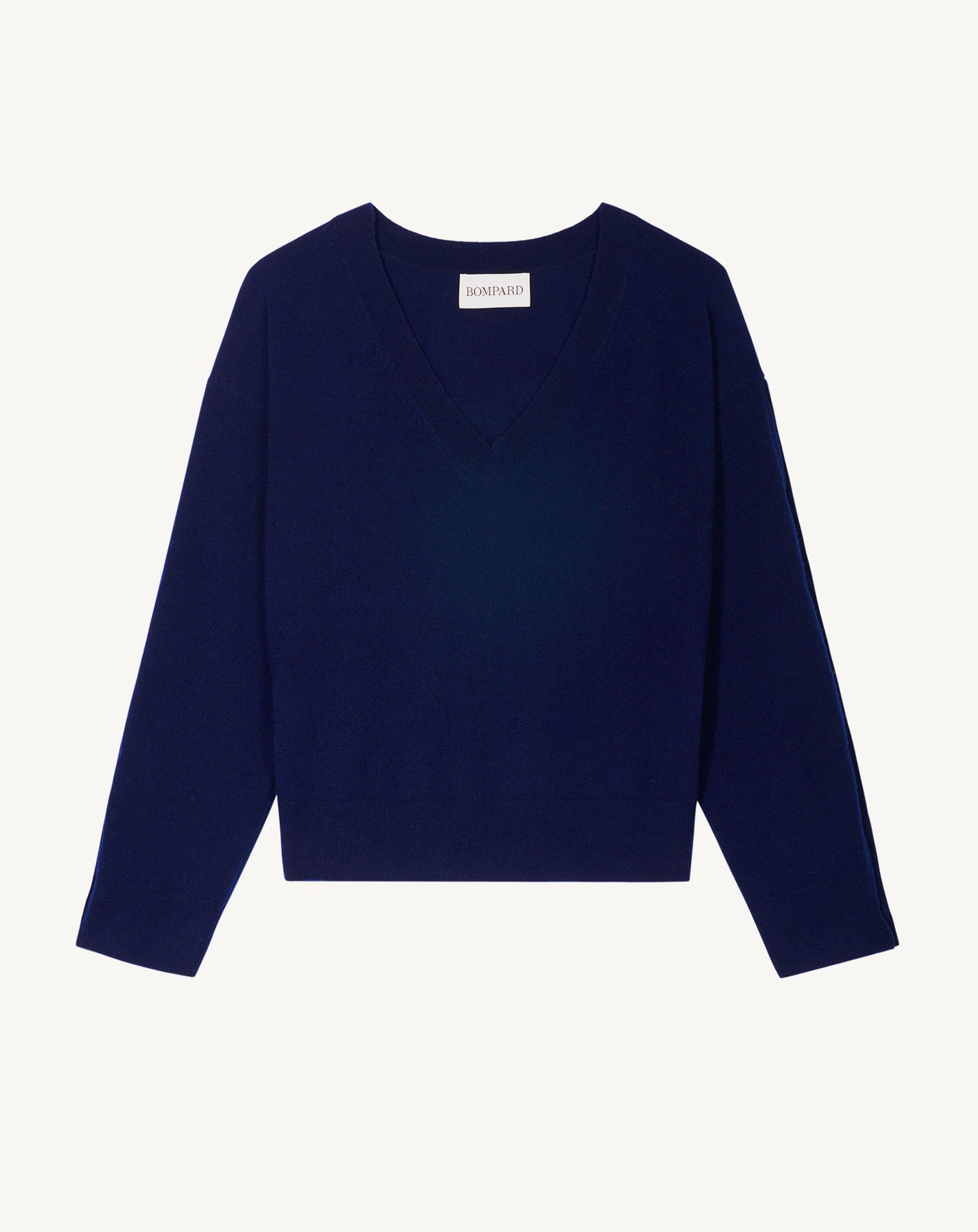 Pull col V à boutons-MARINE-100% cachemire