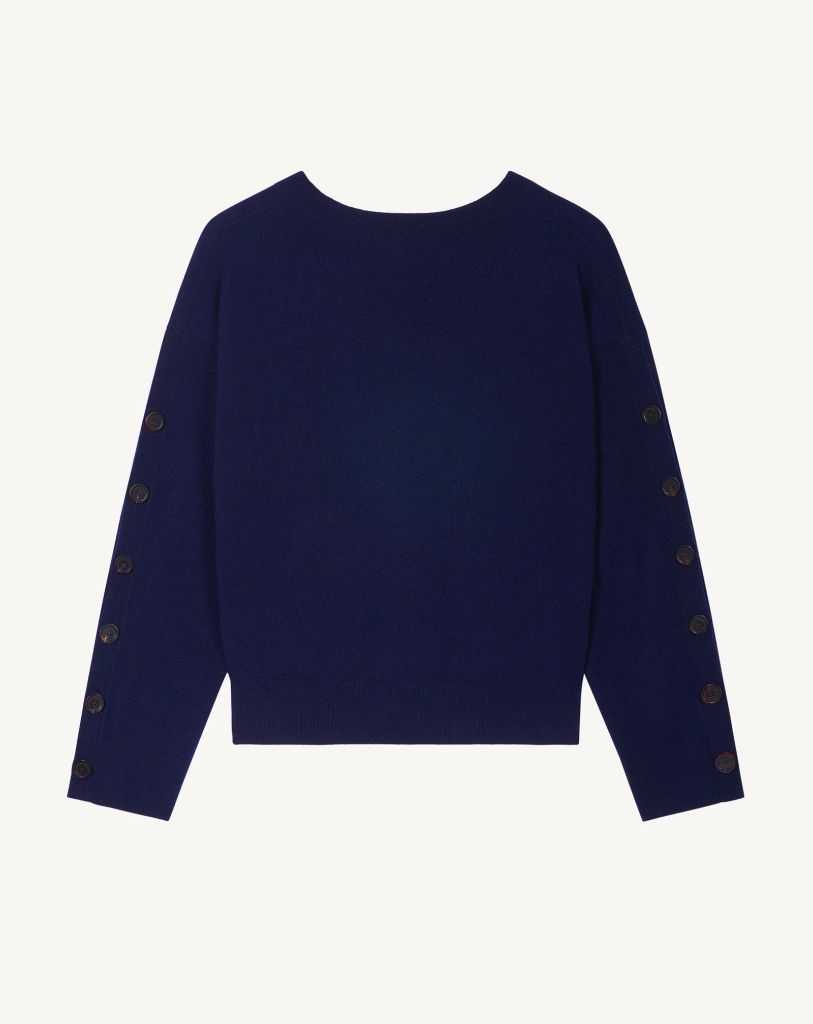 V-Ausschnitt-Pullover mit Knöpfen