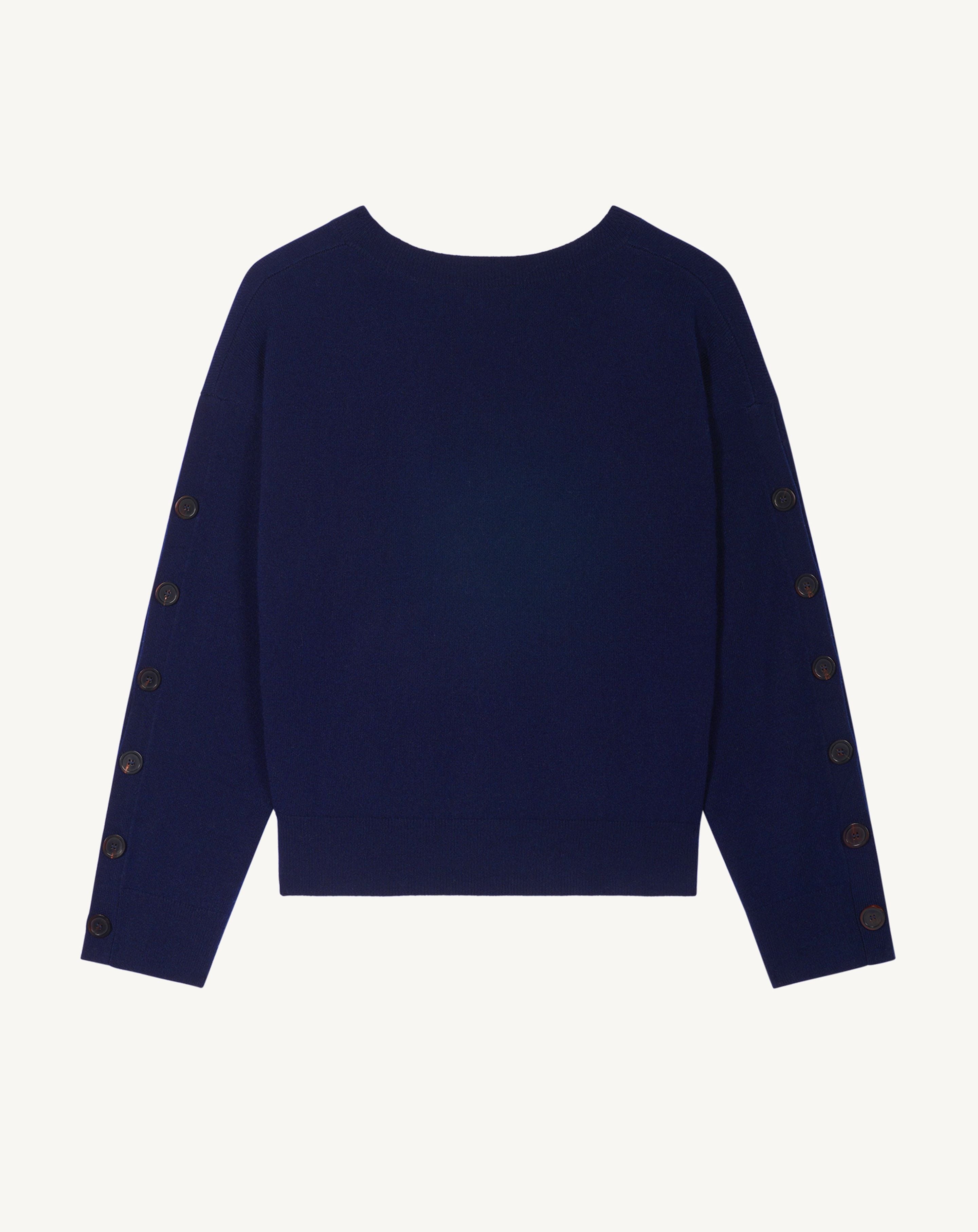 V-Ausschnitt-Pullover mit Knöpfen