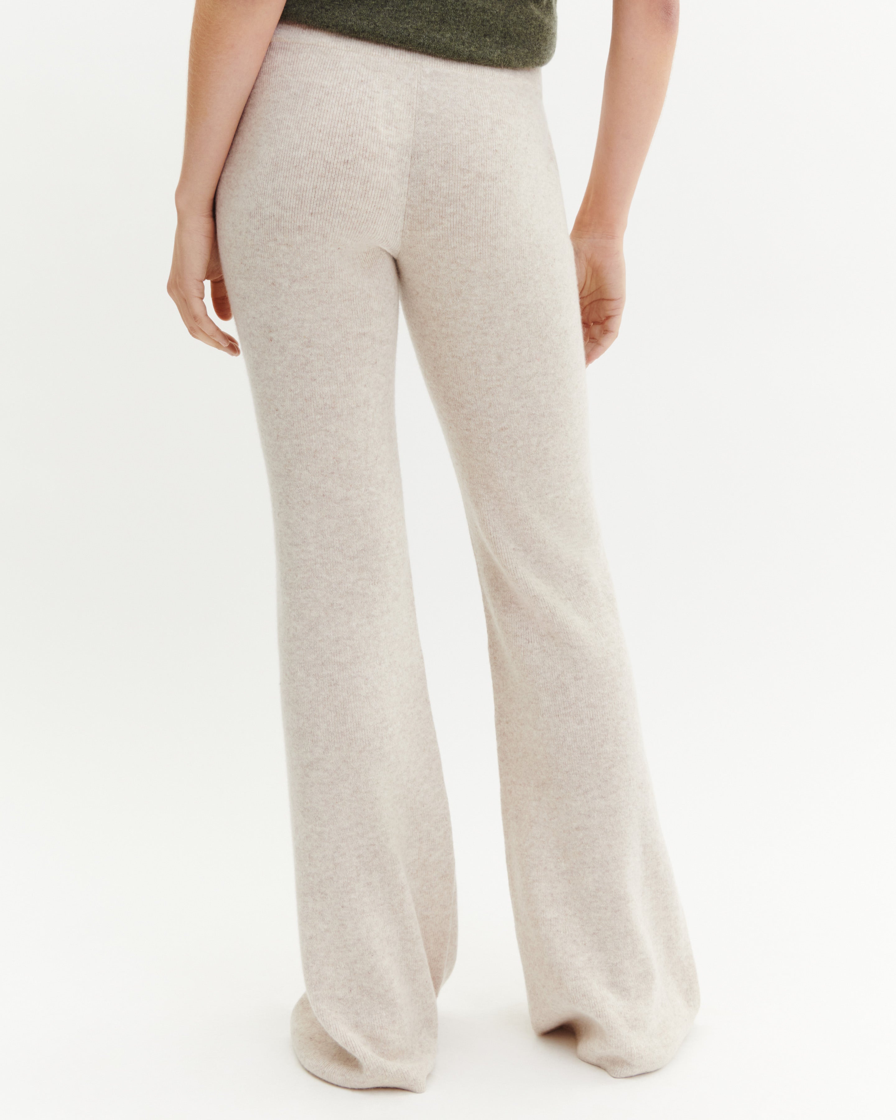 Pantalon évasé-TOURTERELLE-100% cachemire