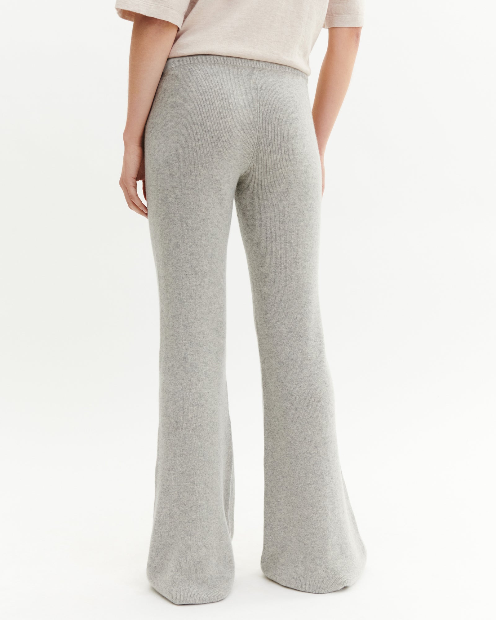 Pantalon évasé-GRIS ARGENTE-100% cachemire
