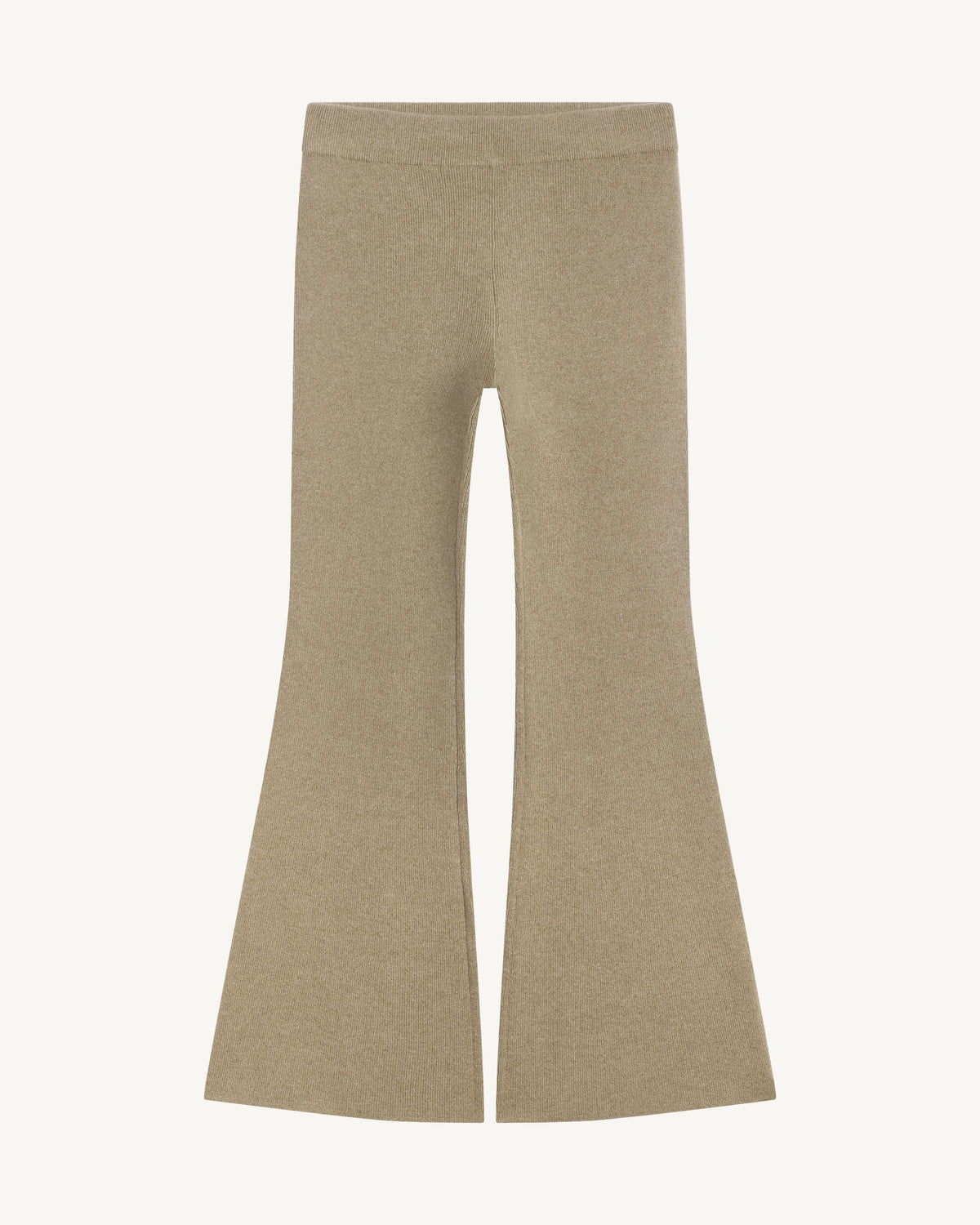 Pantalon évasé-BEIGE CENDRE-100% cachemire
