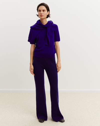 Pantalon évasé-ULTRAVIOLET FONCE-100% cachemire