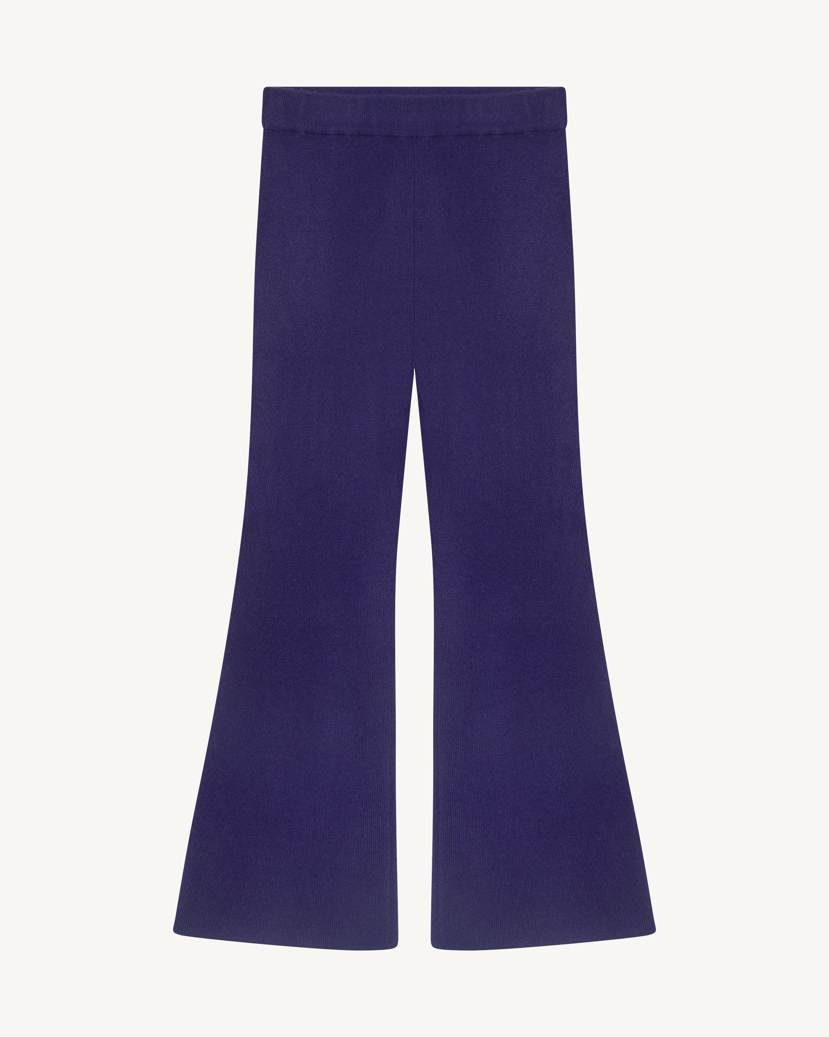 Pantalon évasé-ULTRAVIOLET FONCE-100% cachemire