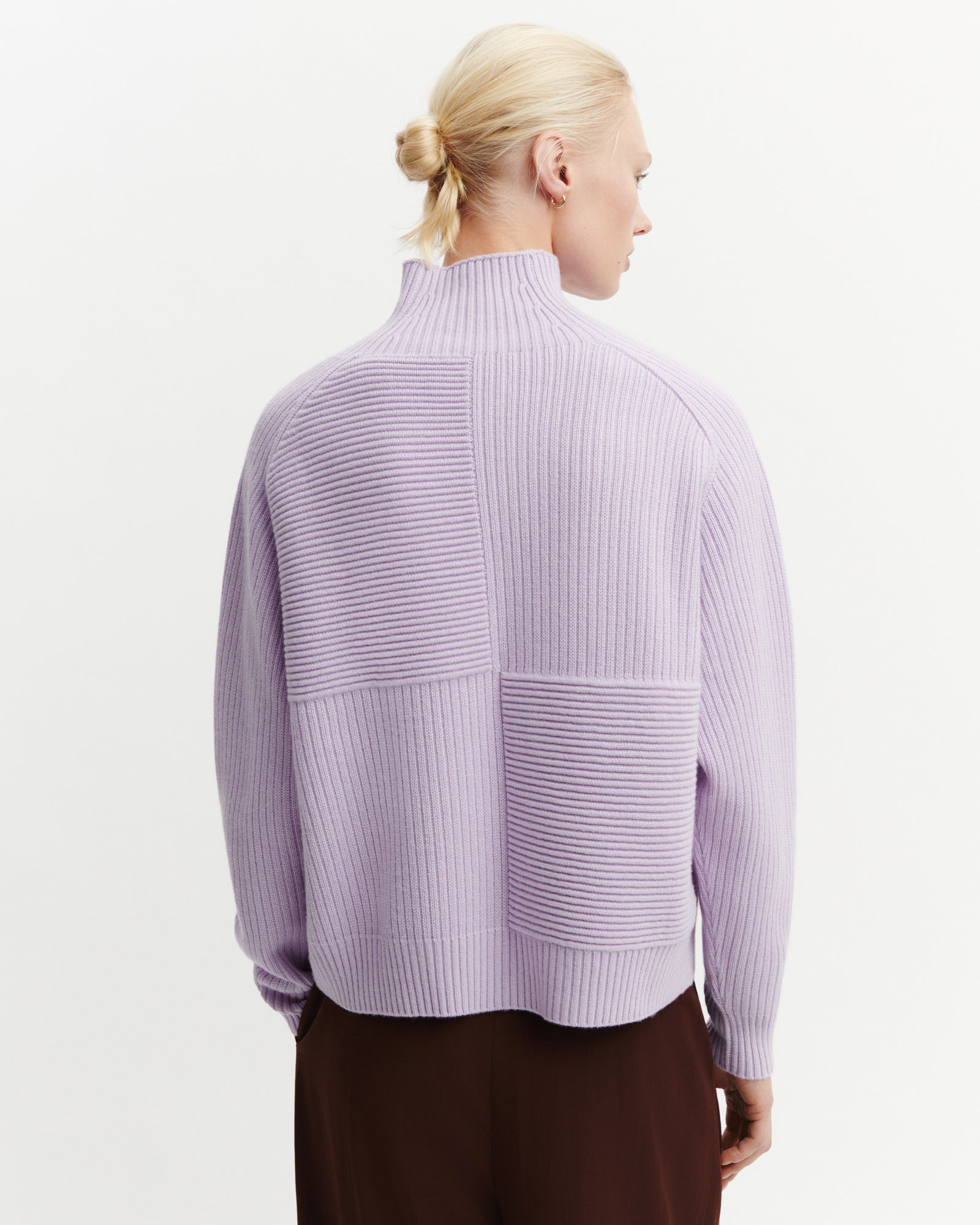 Col montant point ottoman-JACINTHE-70% cachemire 30% soie