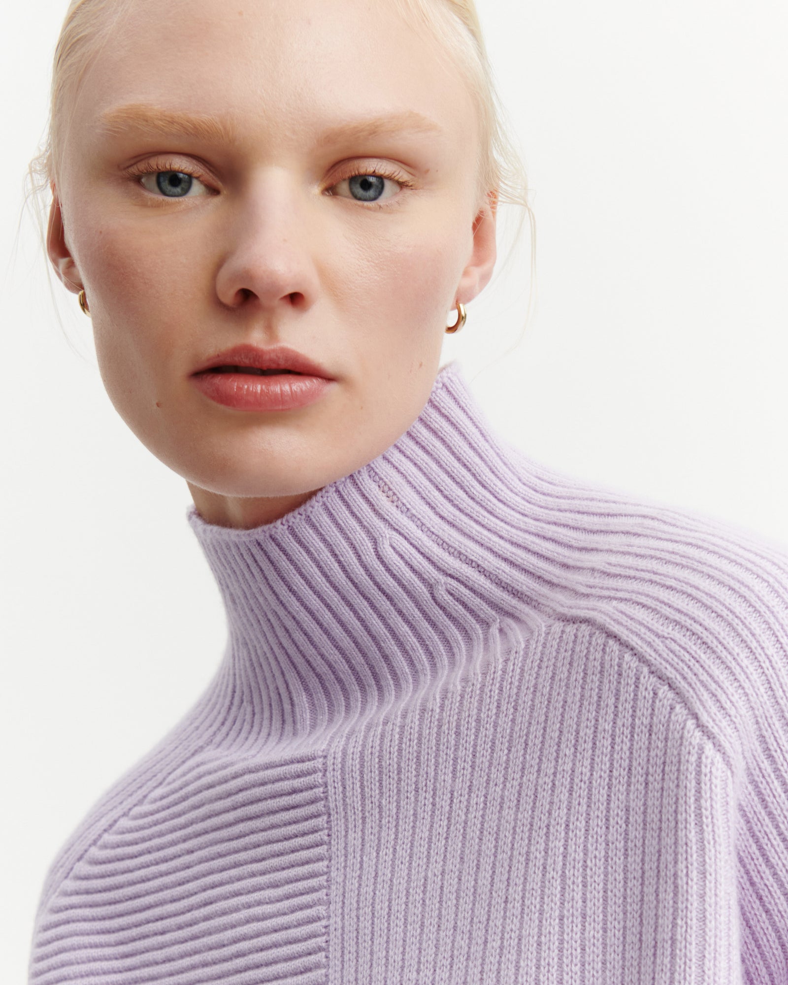 Col montant point ottoman-JACINTHE-70% cachemire 30% soie