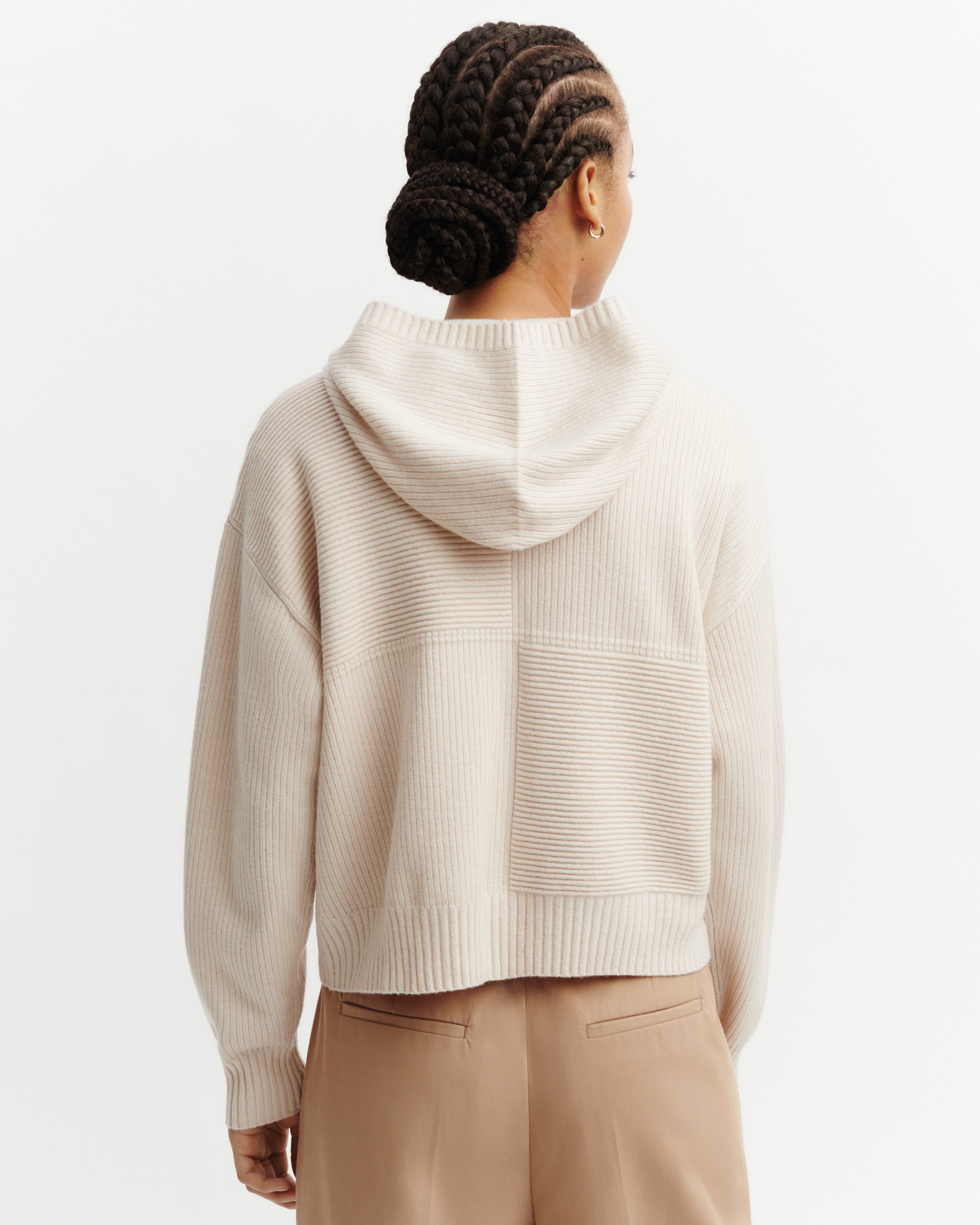 Pull à capuche ottoman-CREAM-70% cachemire 30% soie