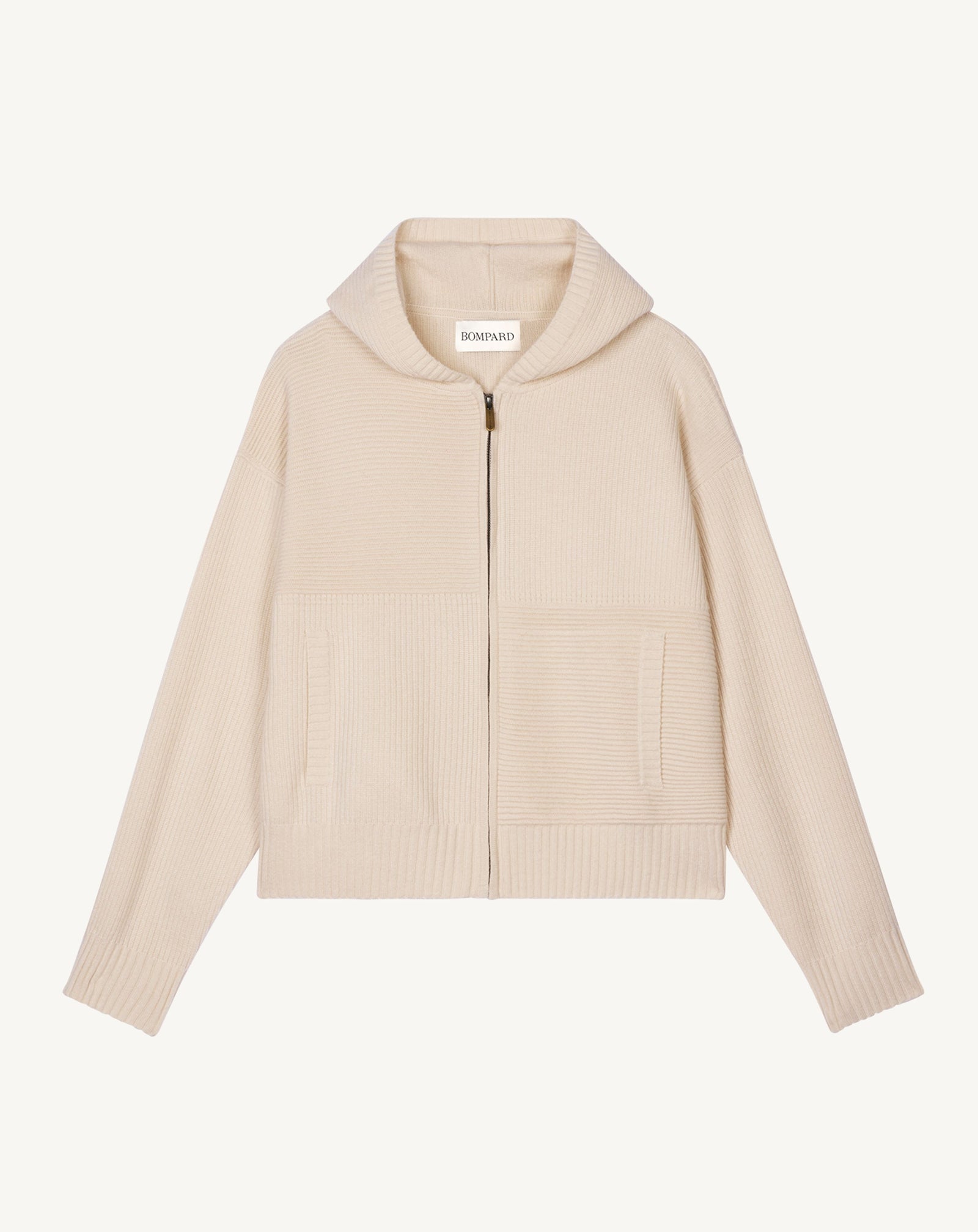 Pull à capuche ottoman-CREAM-70% cachemire 30% soie