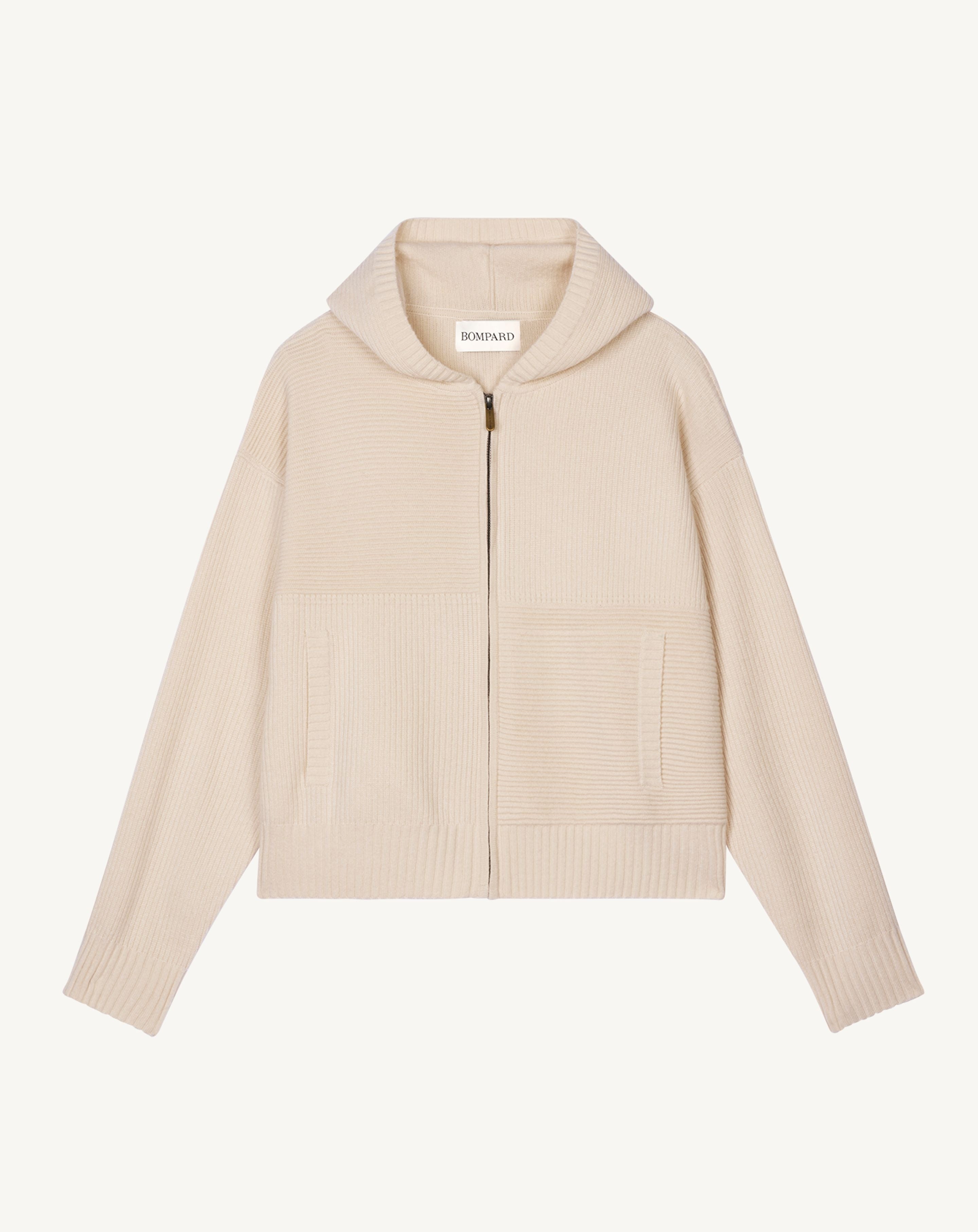 Pull à capuche ottoman-CREAM-70% cachemire 30% soie