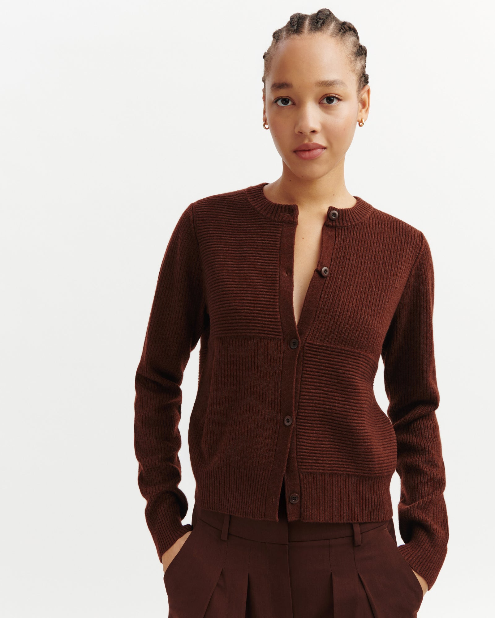 Cardigan point ottoman-CAFE-70% cachemire 30% soie