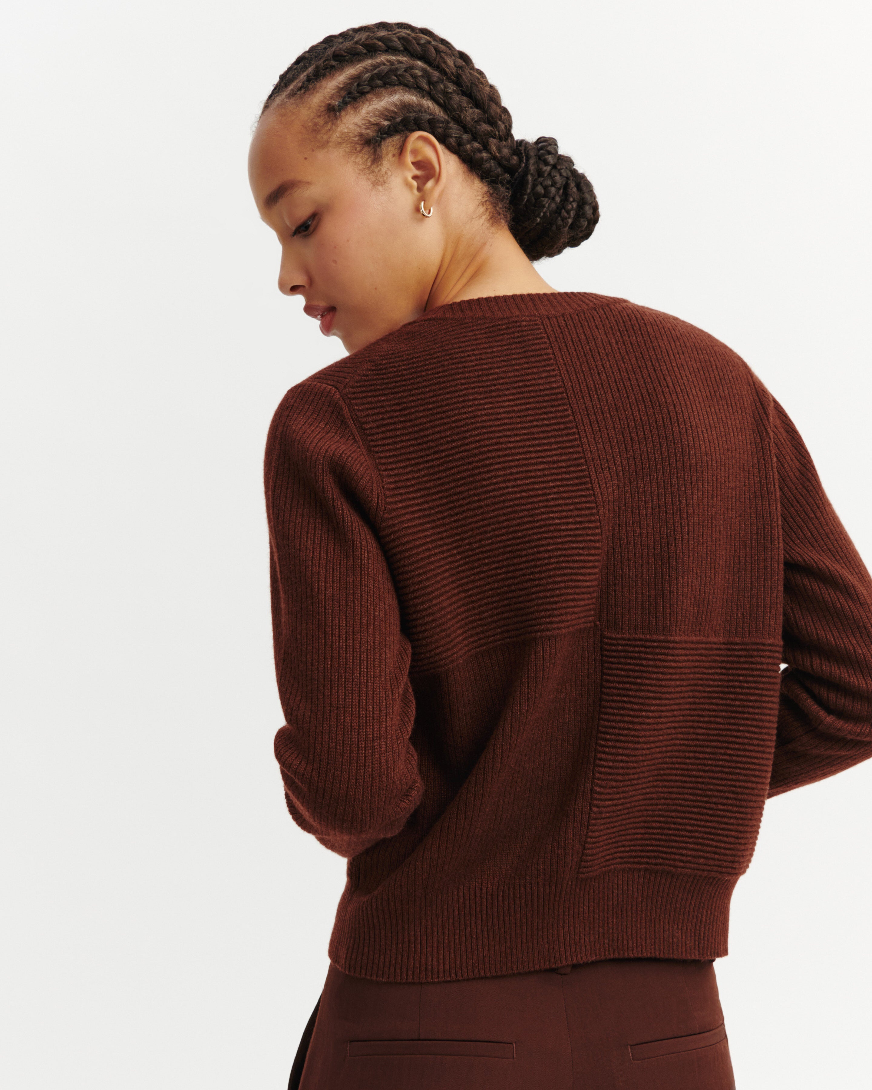 Cardigan point ottoman-CAFE-70% cachemire 30% soie