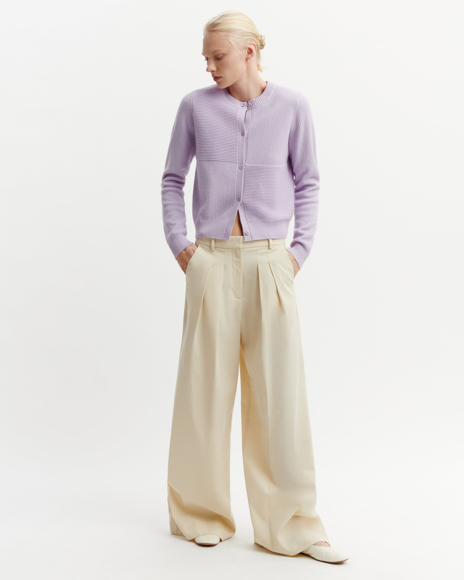 Cardigan point ottoman-JACINTHE-70% cachemire 30% soie