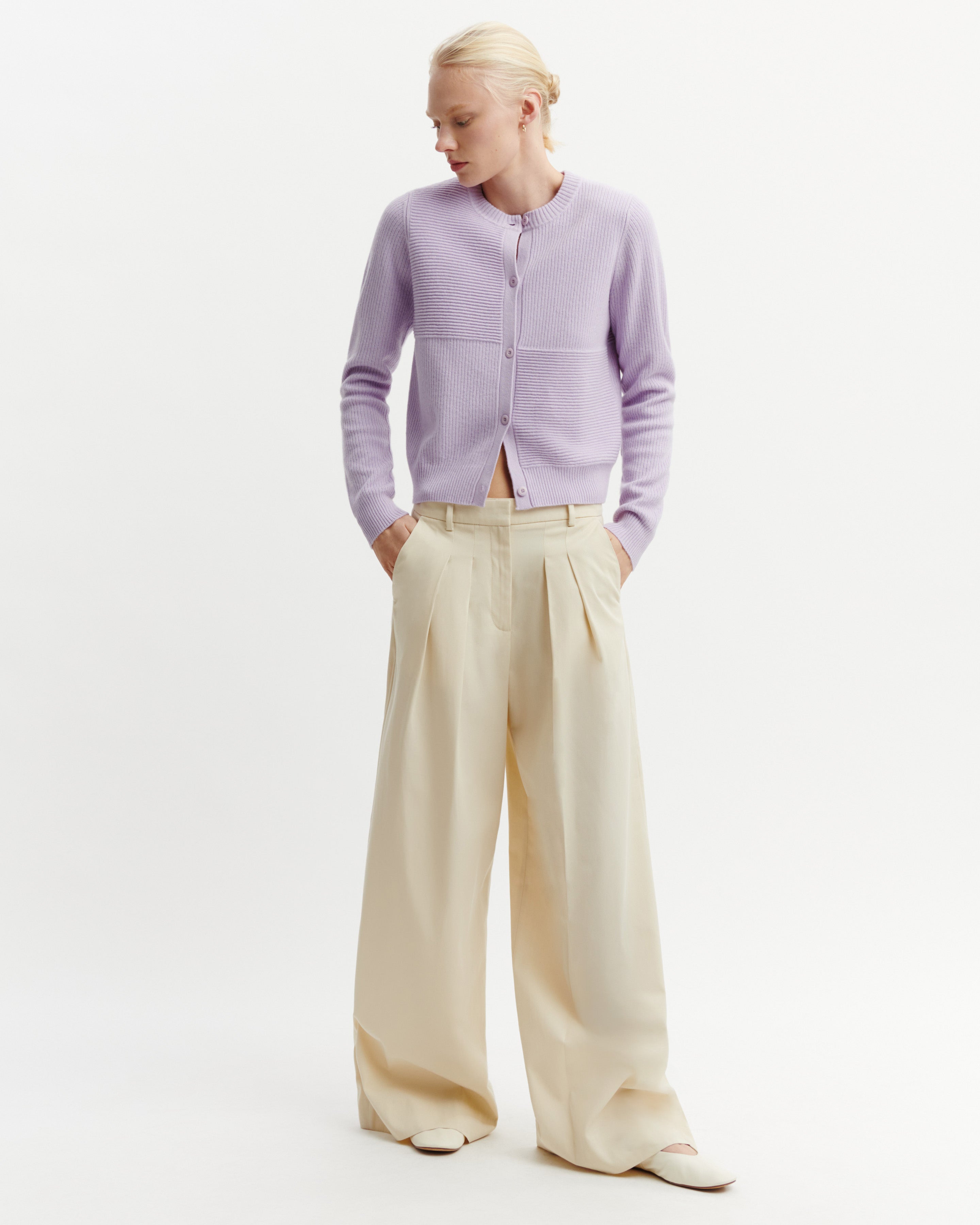 Cardigan point ottoman-JACINTHE-70% cachemire 30% soie