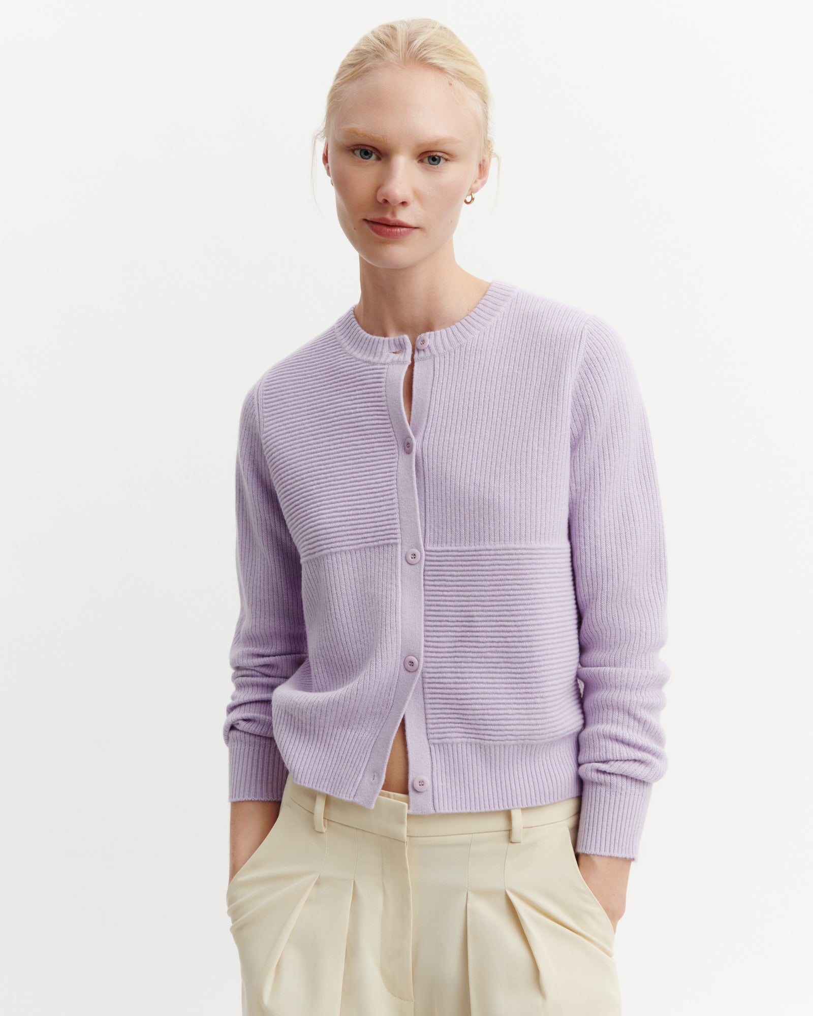 Cardigan point ottoman-JACINTHE-70% cachemire 30% soie