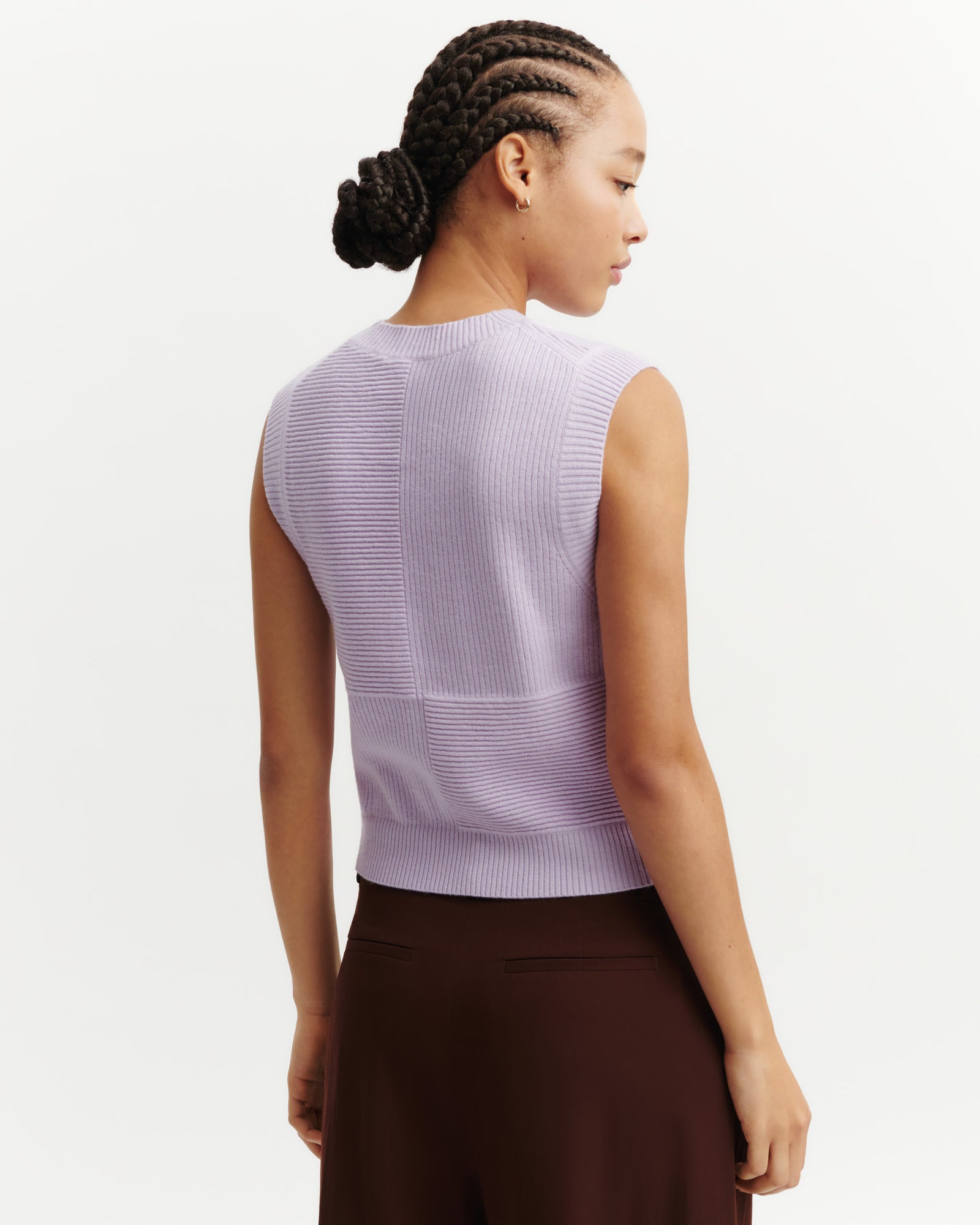 Pull sans manches ottoman-JACINTHE-70% cachemire 30% soie