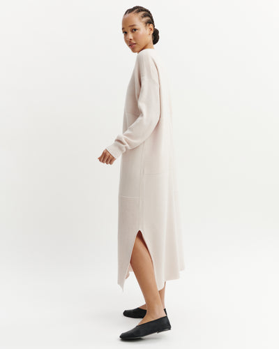 Robe longue point ottoman-CREAM-70% laine 30% cachemire