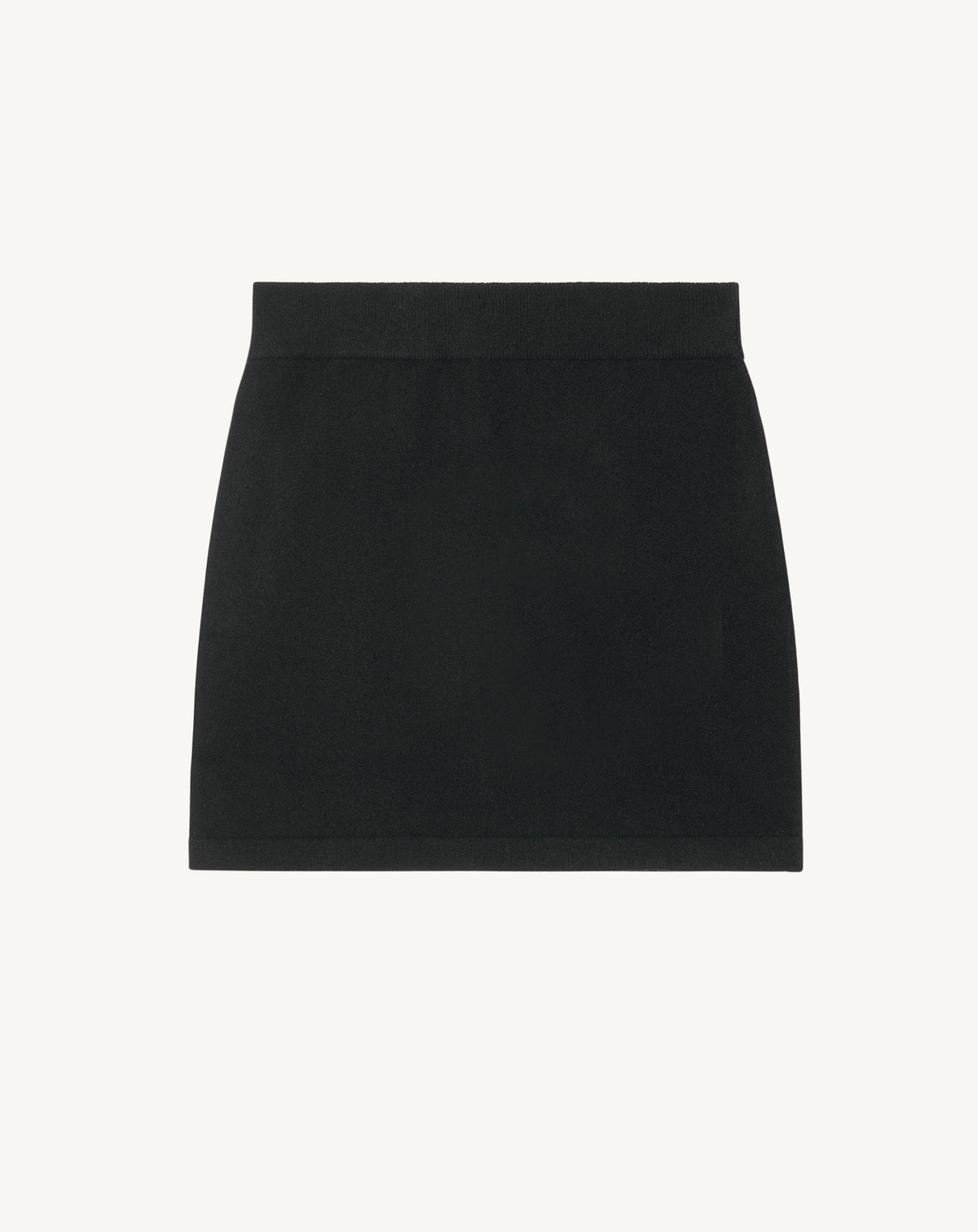 Mini jupe-NOIR-96% cachemire 4% elasthane