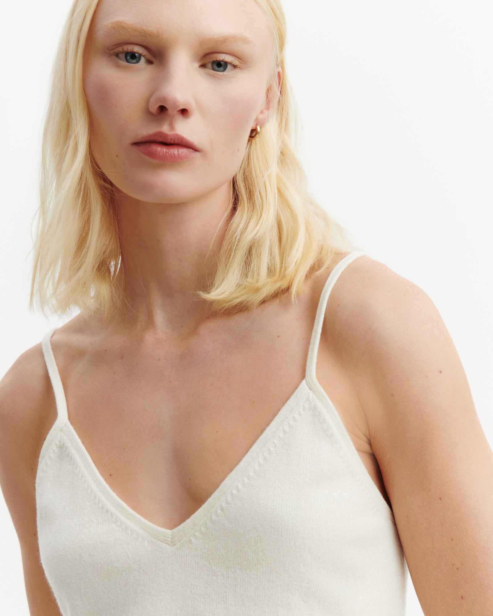 Débardeur à bretelles-NATUREL-100% cachemire