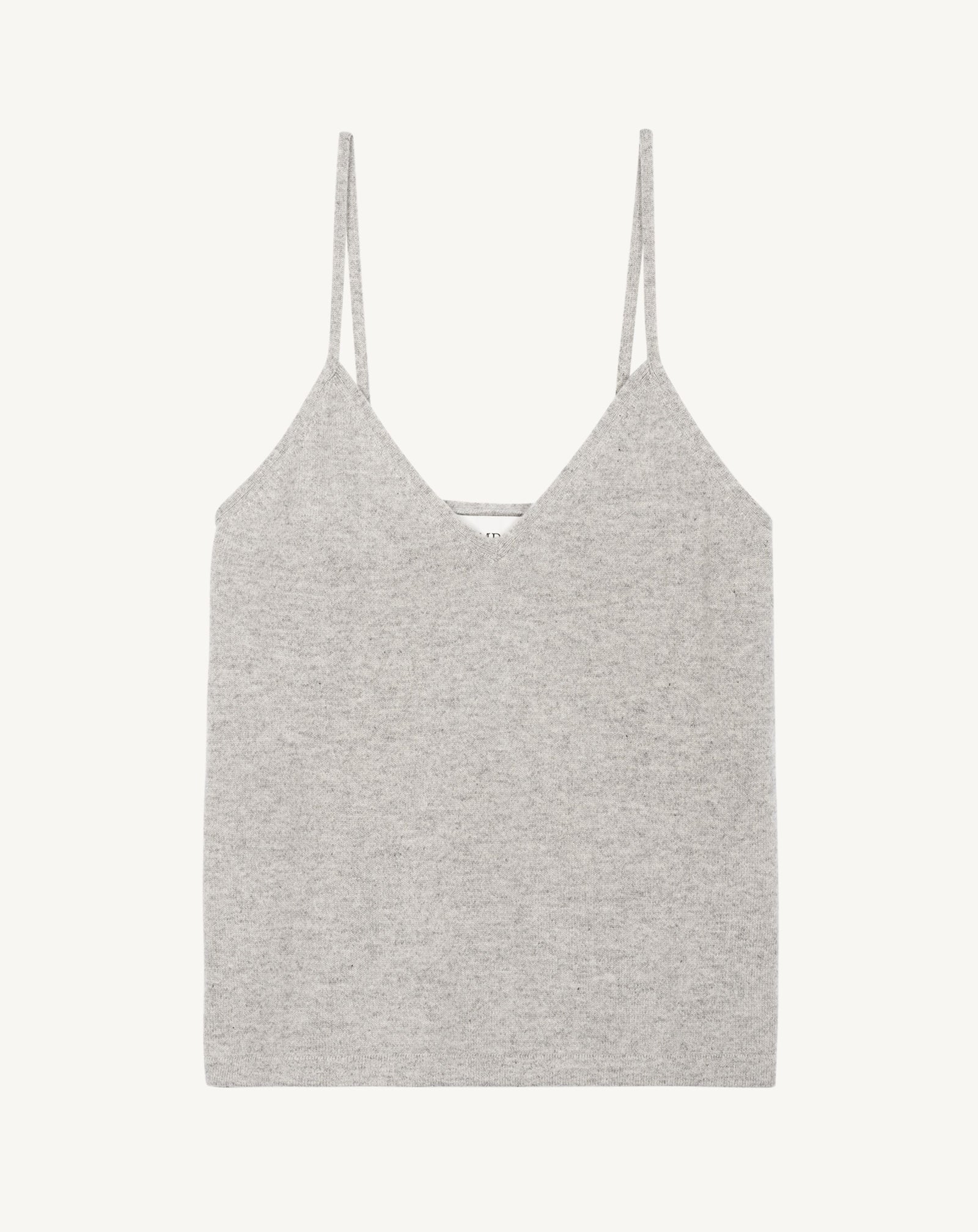 Débardeur à bretelles-GRIS ARGENTE-100% cachemire