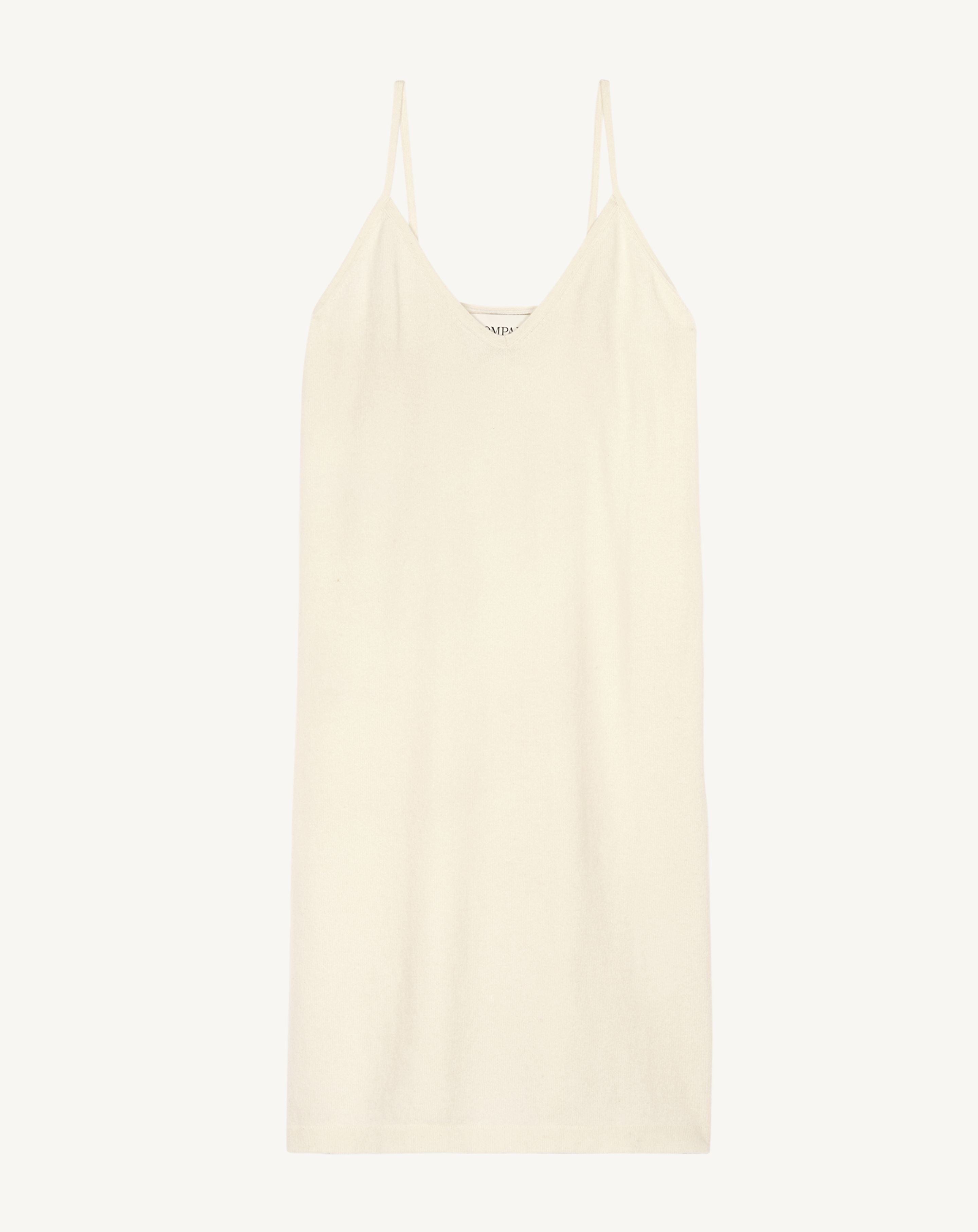 Robe courte à bretelles-NATUREL-100% cachemire