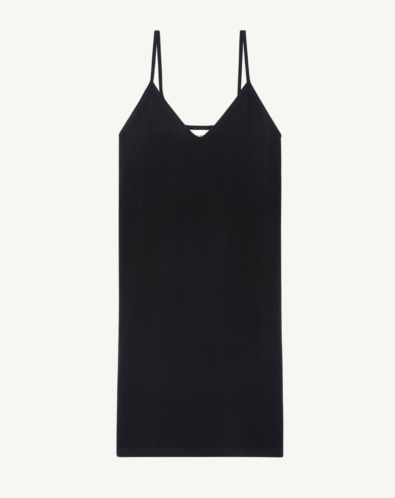 Robe courte à bretelles-NOIR-100% cachemire