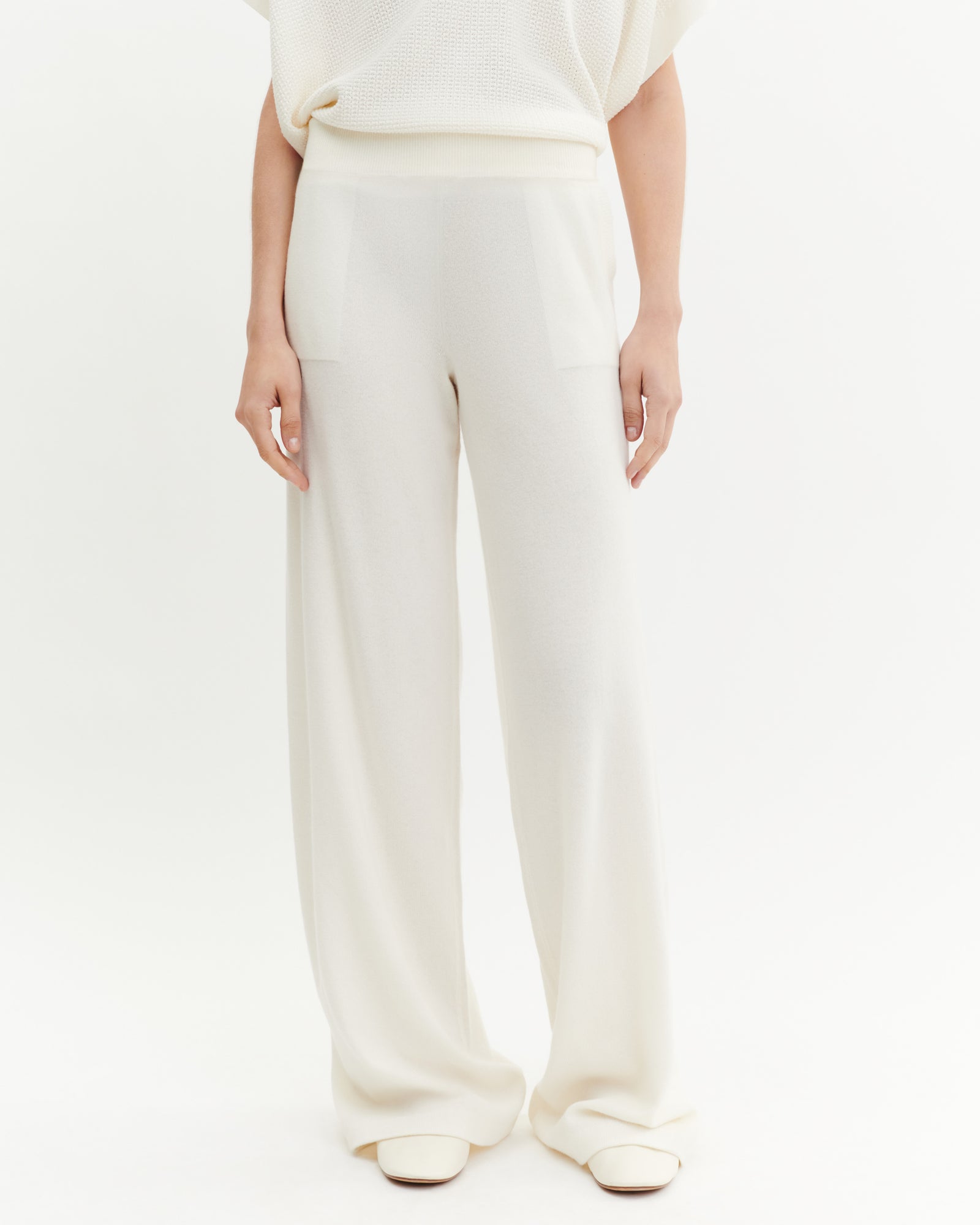 Pantalon ample-NATUREL-100% cachemire