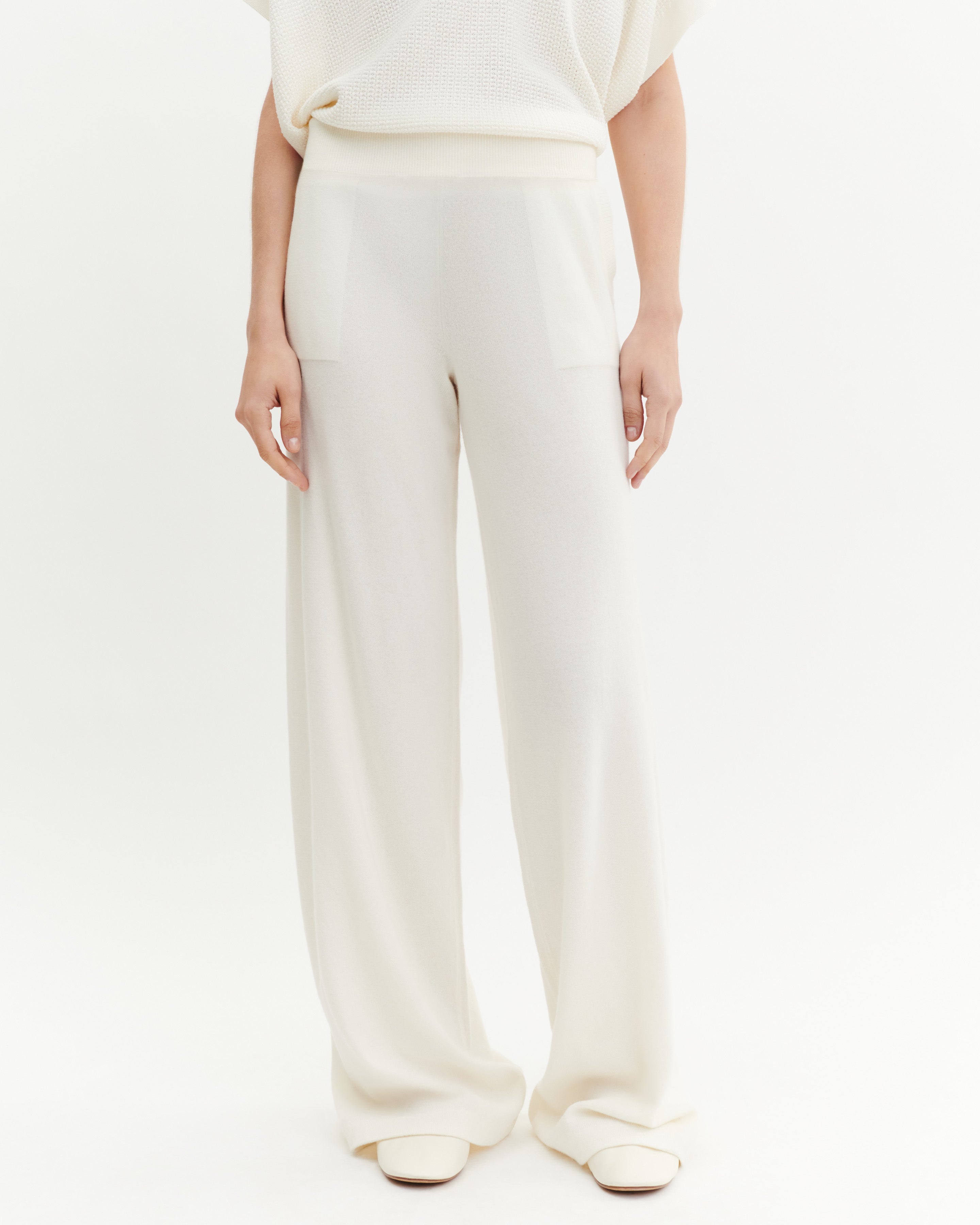 Pantalon ample-NATUREL-100% cachemire