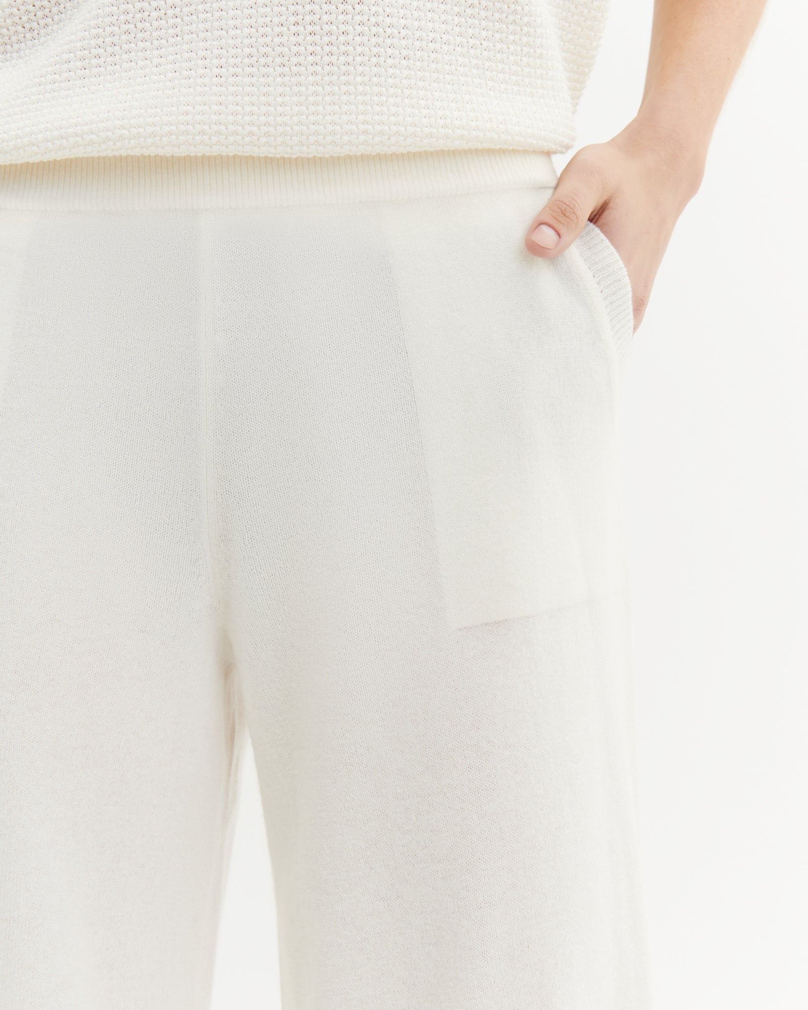 Pantalon ample-NATUREL-100% cachemire