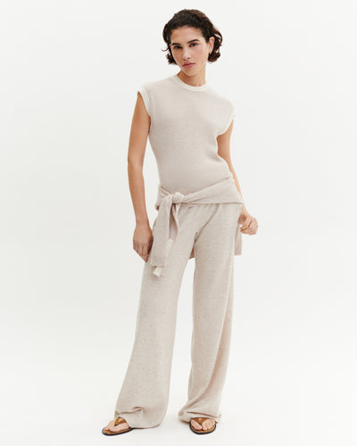 Pantalon ample-TOURTERELLE-100% cachemire