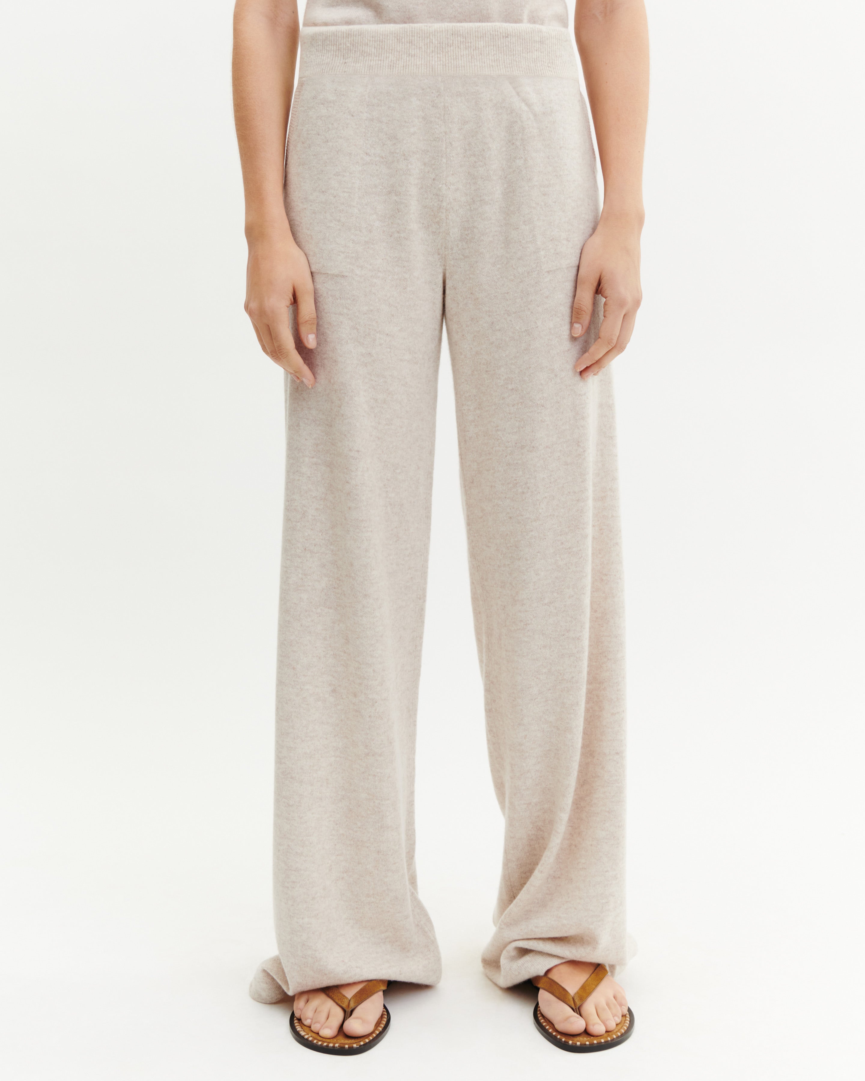 Pantalon ample-TOURTERELLE-100% cachemire