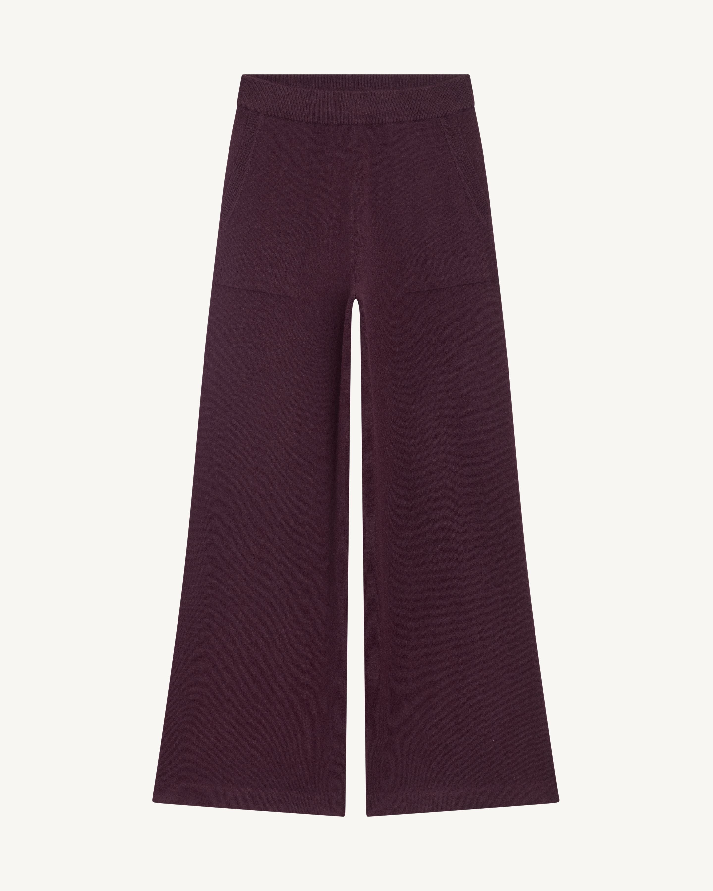 Pantalon ample-GRENAT-100% cachemire