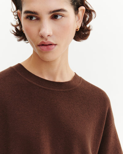 Robe courte minimaliste-CAFE-70% coton 30% cachemire