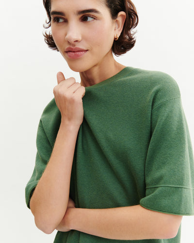 Robe courte minimaliste-JADE-70% coton 30% cachemire