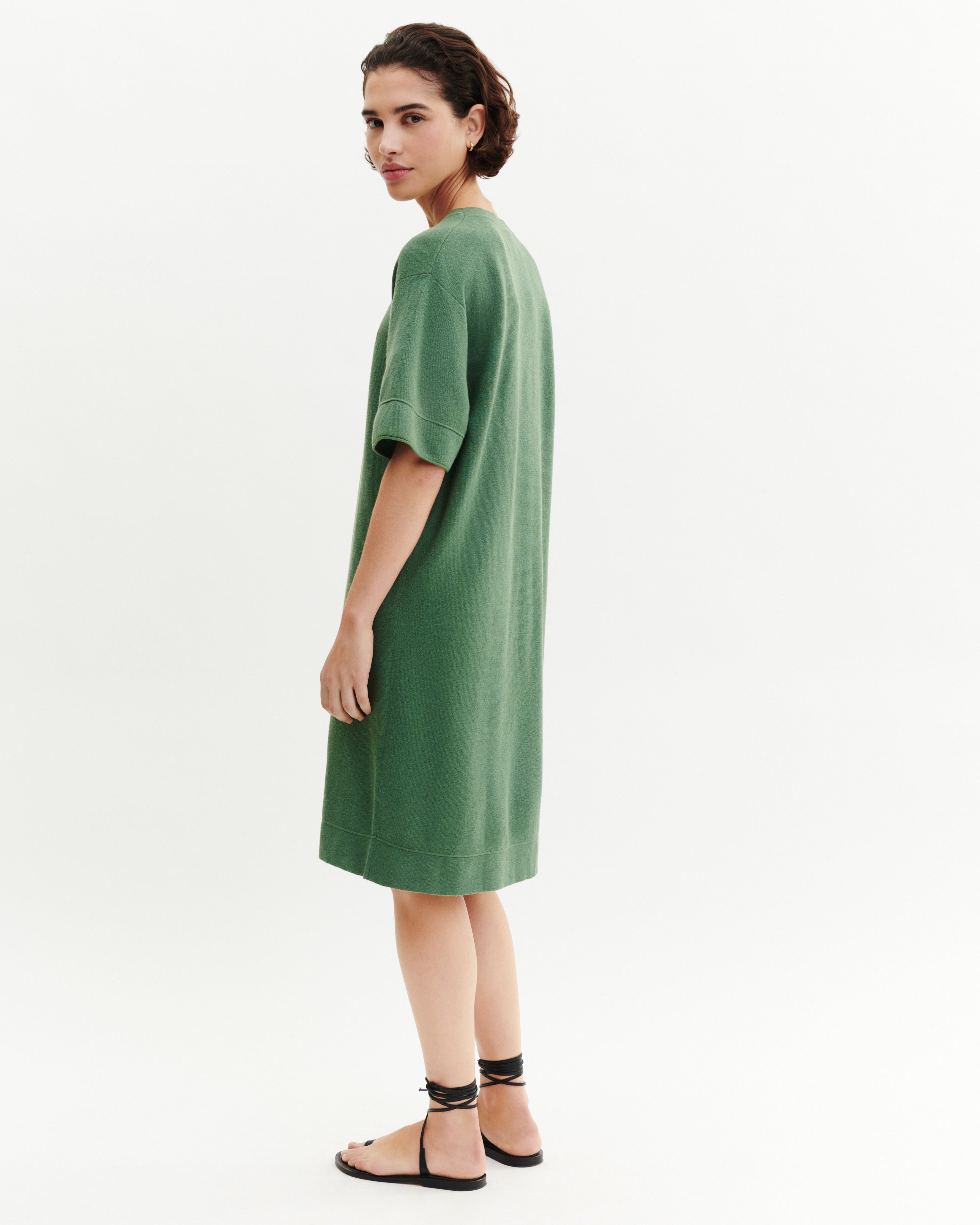 Robe courte minimaliste-JADE-70% coton 30% cachemire