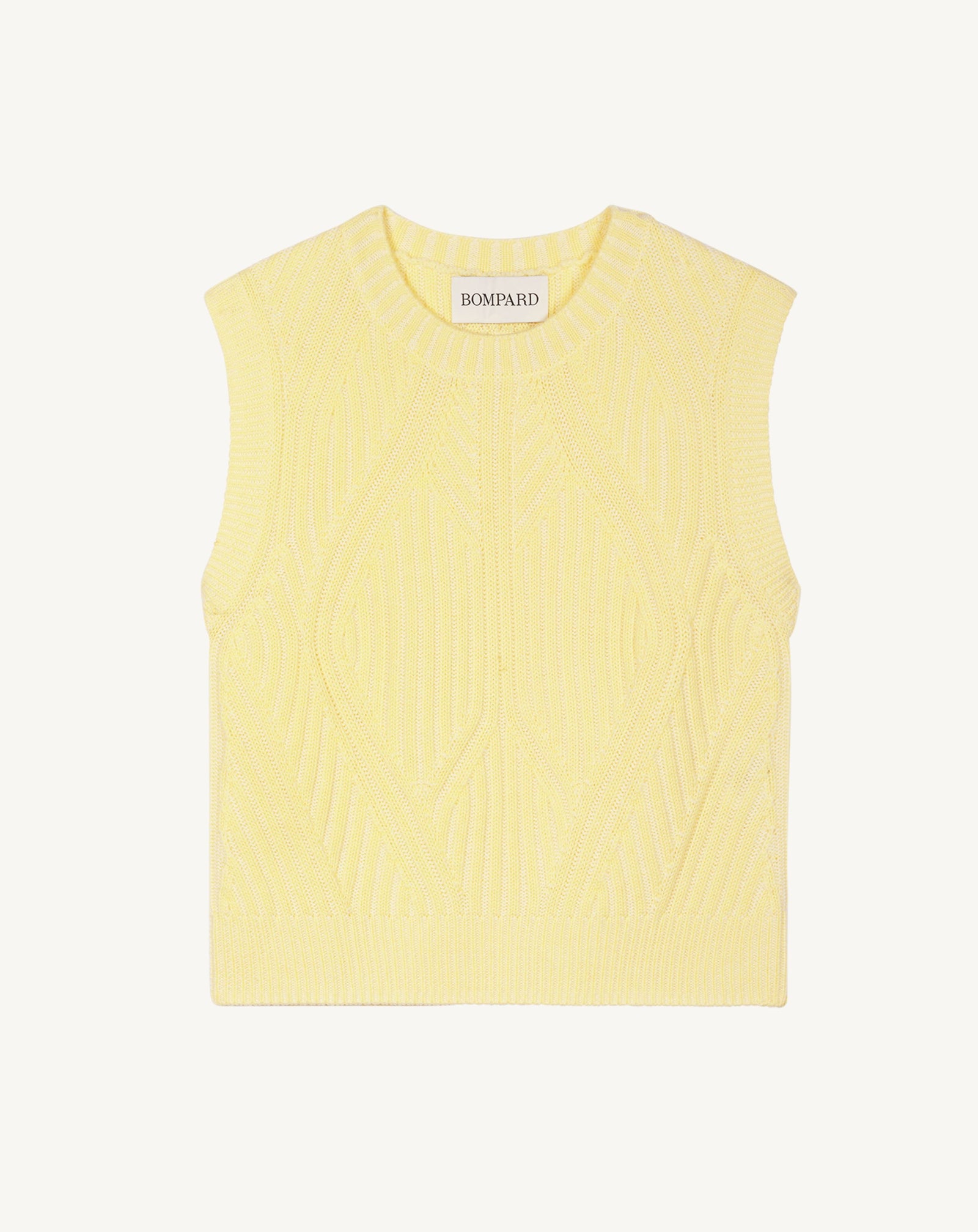 Pull sans manches à côtes-ZESTE-95% laine 5% cachemire