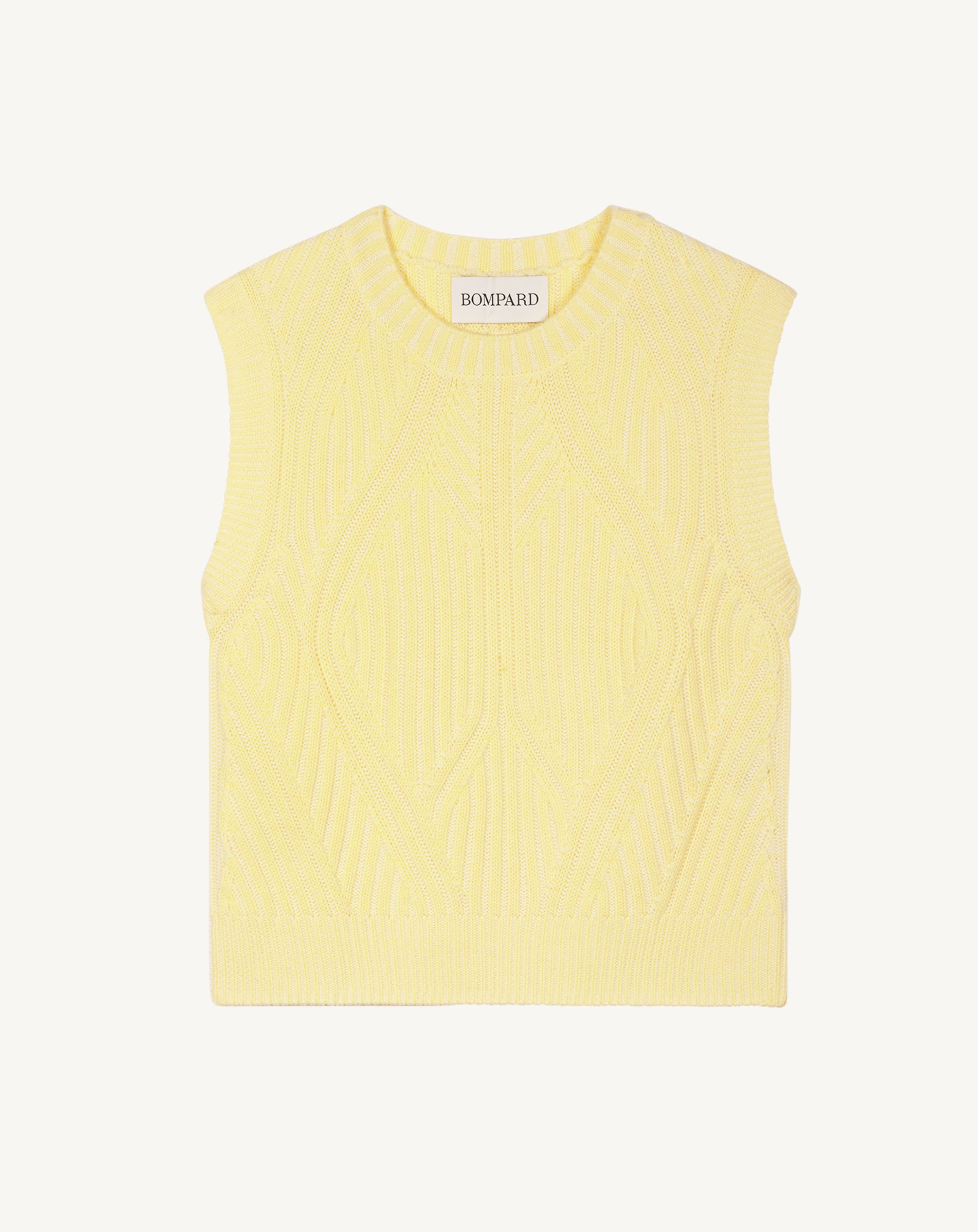 Pull sans manches à côtes-ZESTE-95% laine 5% cachemire