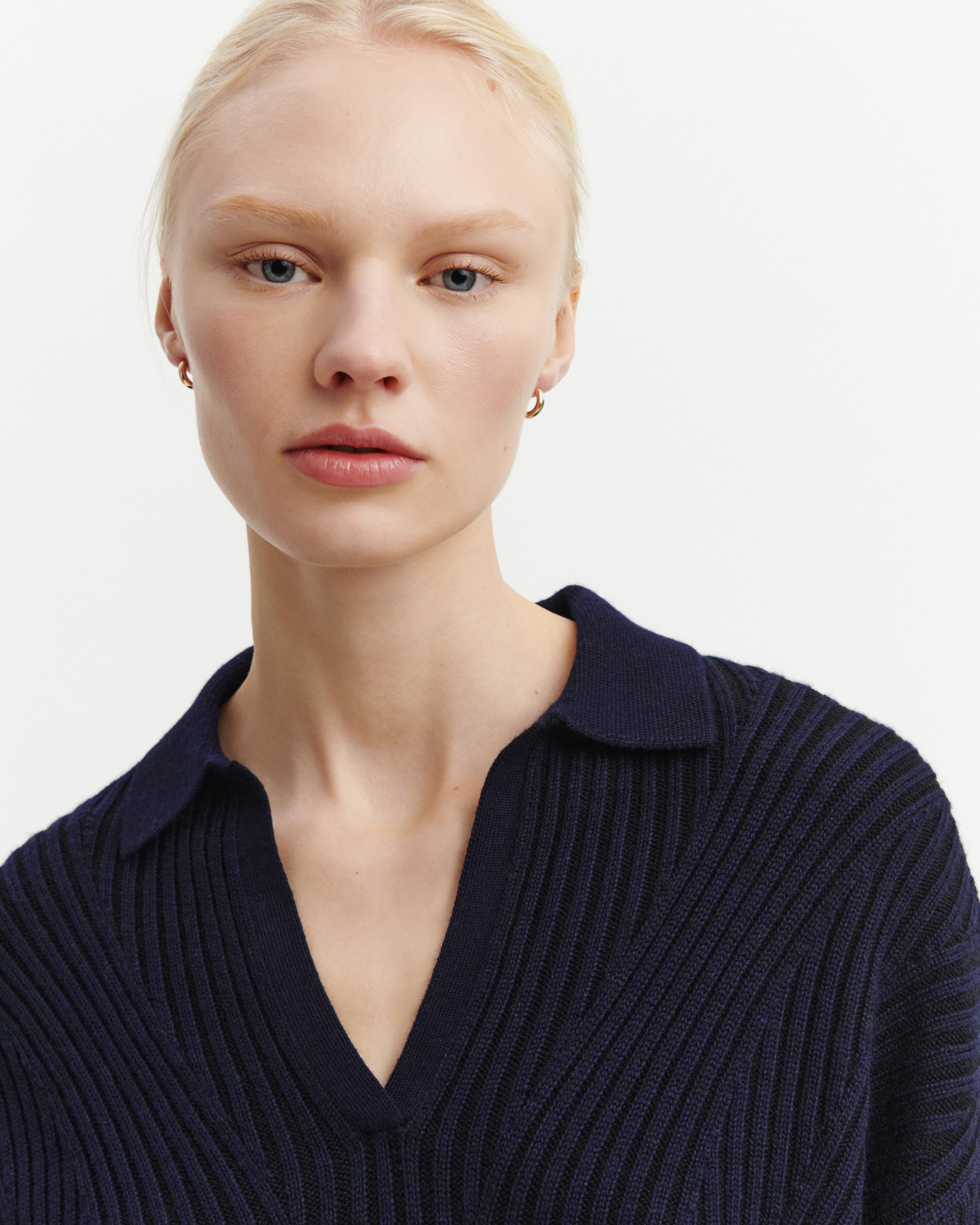 Ribbed polo shirt