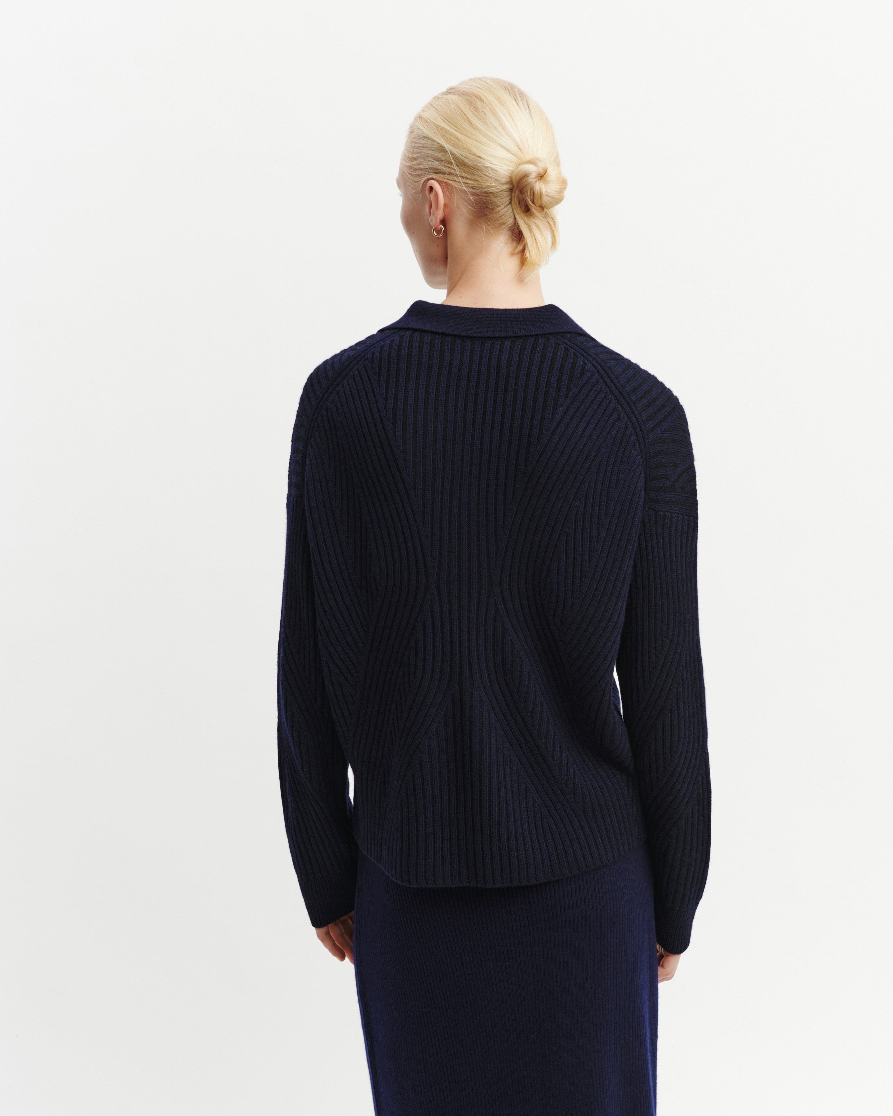 Ribbed polo shirt