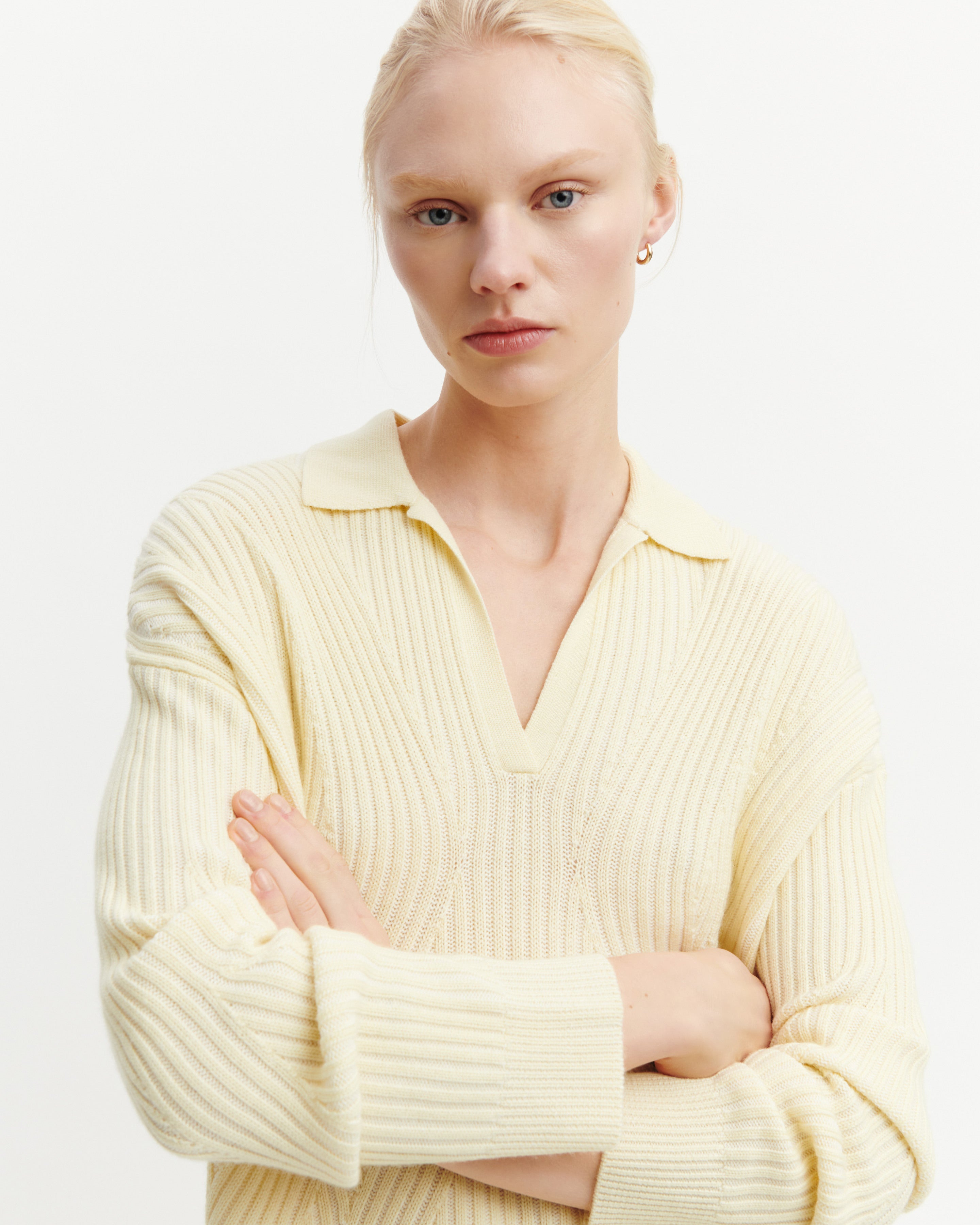 Ribbed polo shirt