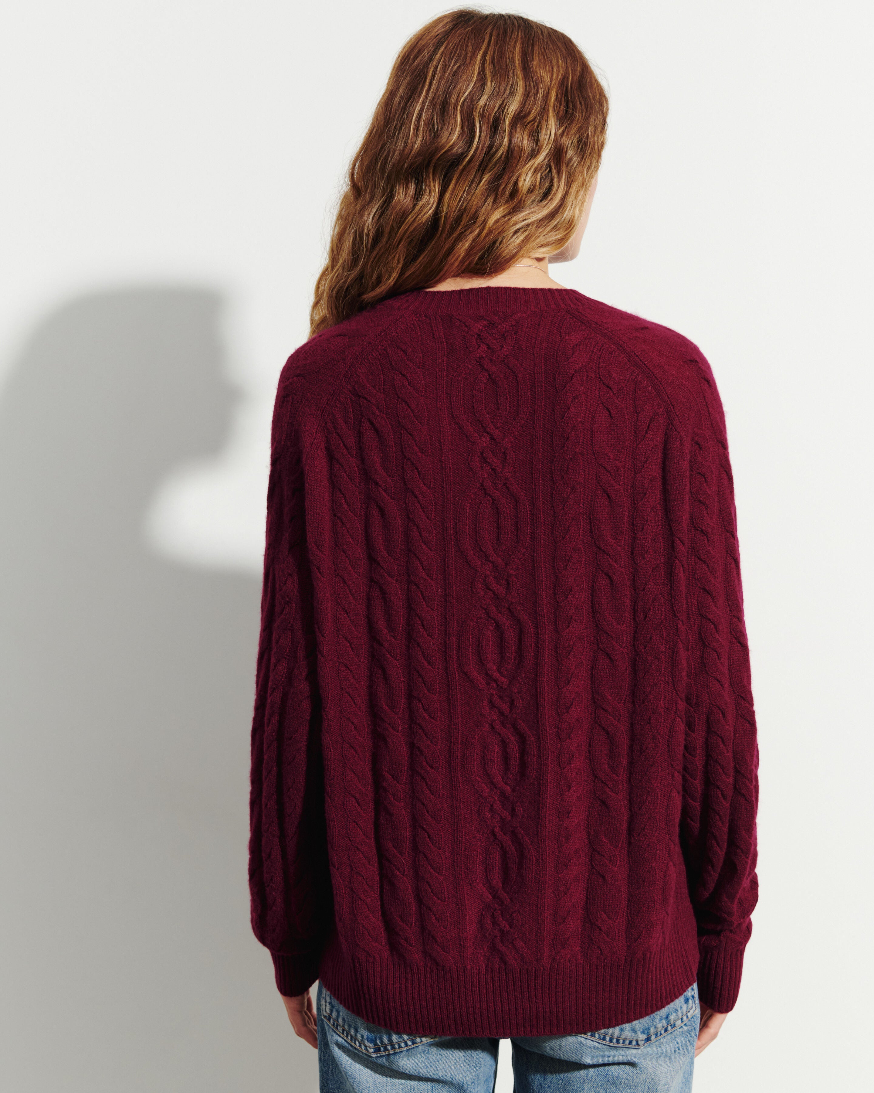 Pull col rond à torsades-OXALIS-100% cachemire