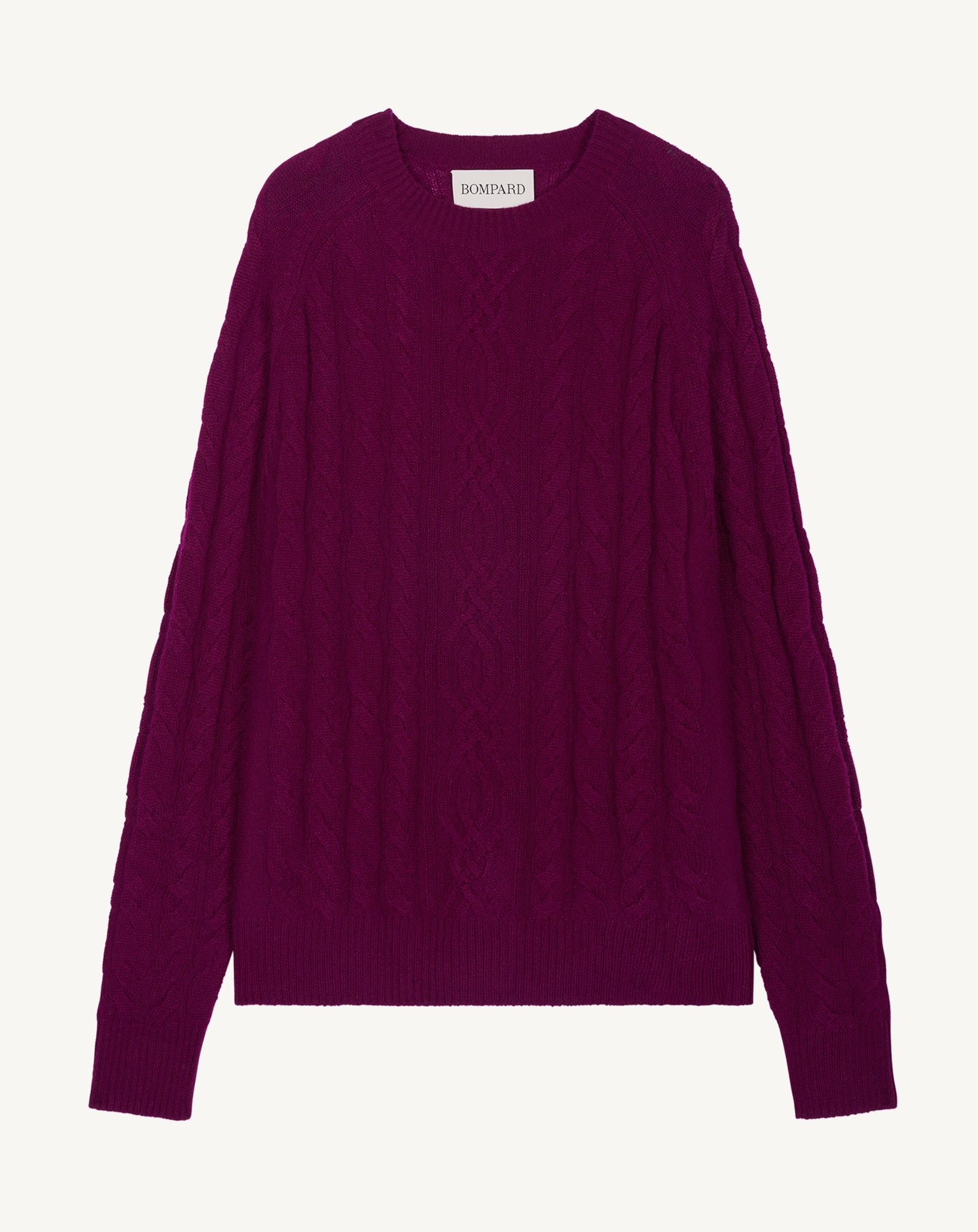 Pull col rond à torsades-OXALIS-100% cachemire