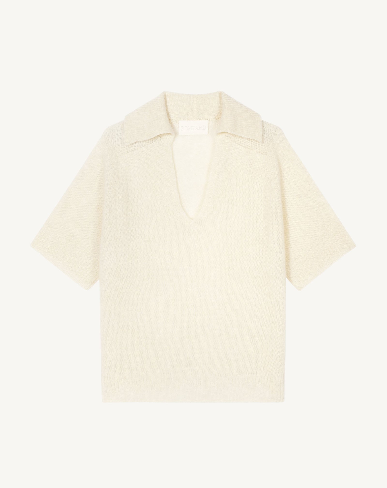 Polo maille plume-NATUREL-40% : baby alpaga; 32% : soie; 28% : cachemire