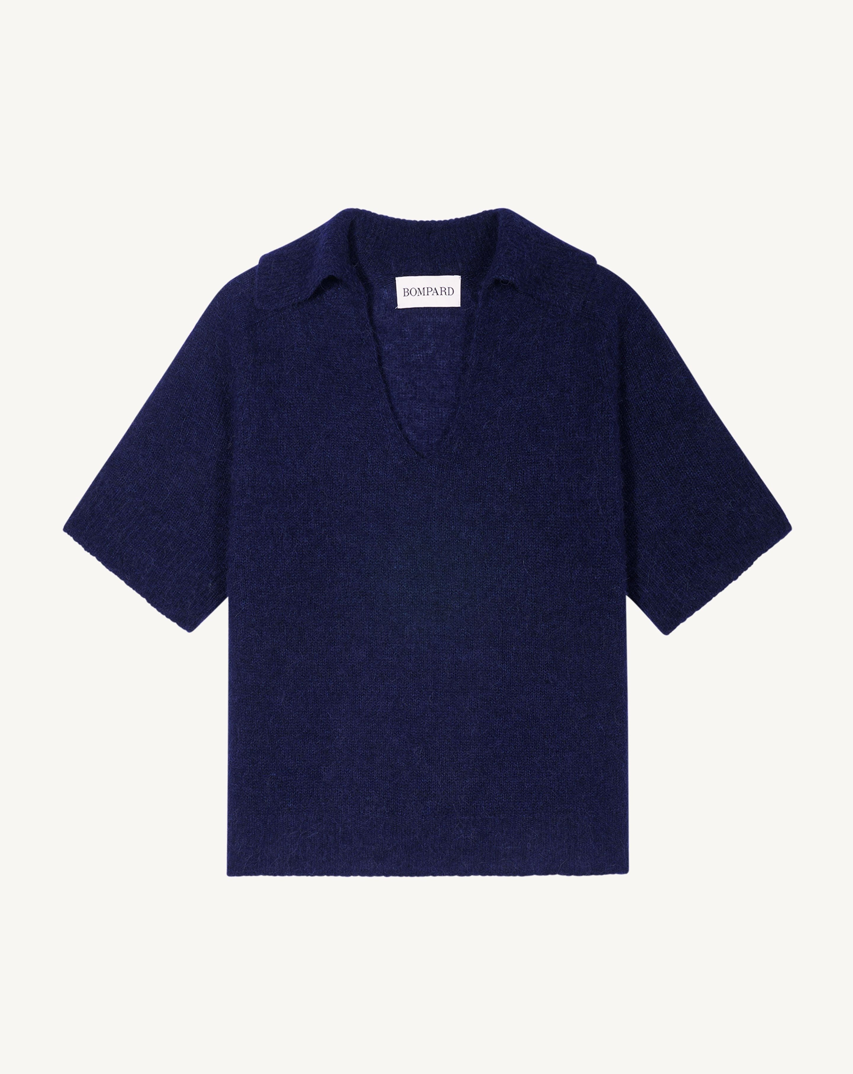 Polo maille plume-MARINE-40% : baby alpaga; 32% : soie; 28% : cachemire