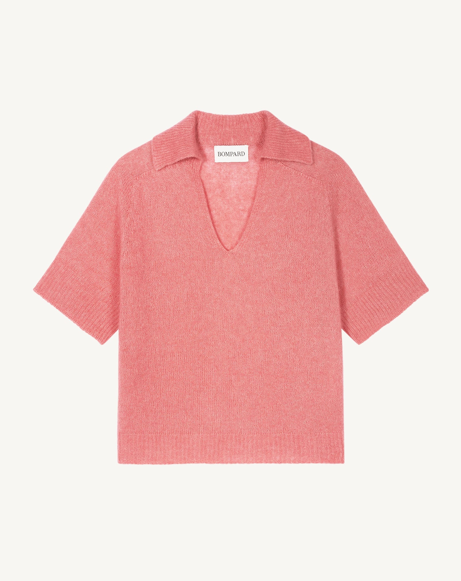 Polo maille plume-ROSE MOCHI-40% : baby alpaga; 32% : soie; 28% : cachemire