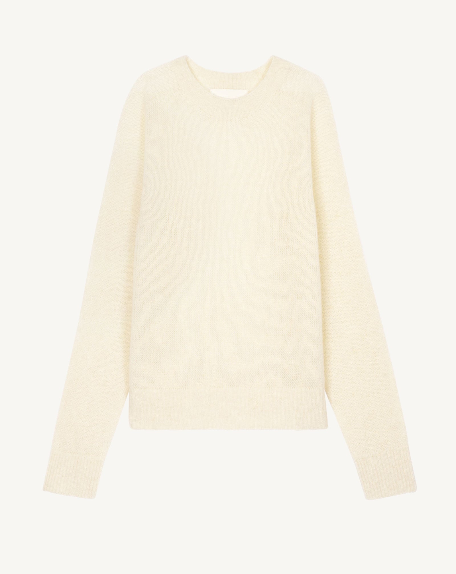 Pull droit maille plume-NATUREL-40% : baby alpaga; 32% : soie; 28% : cachemire